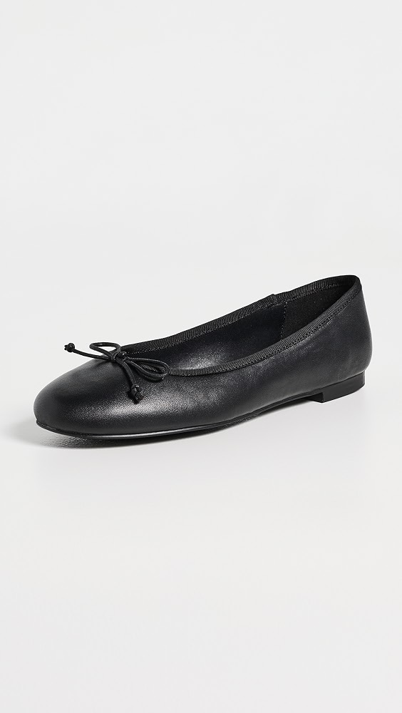 Comma Ballet Flats - Black Nappa