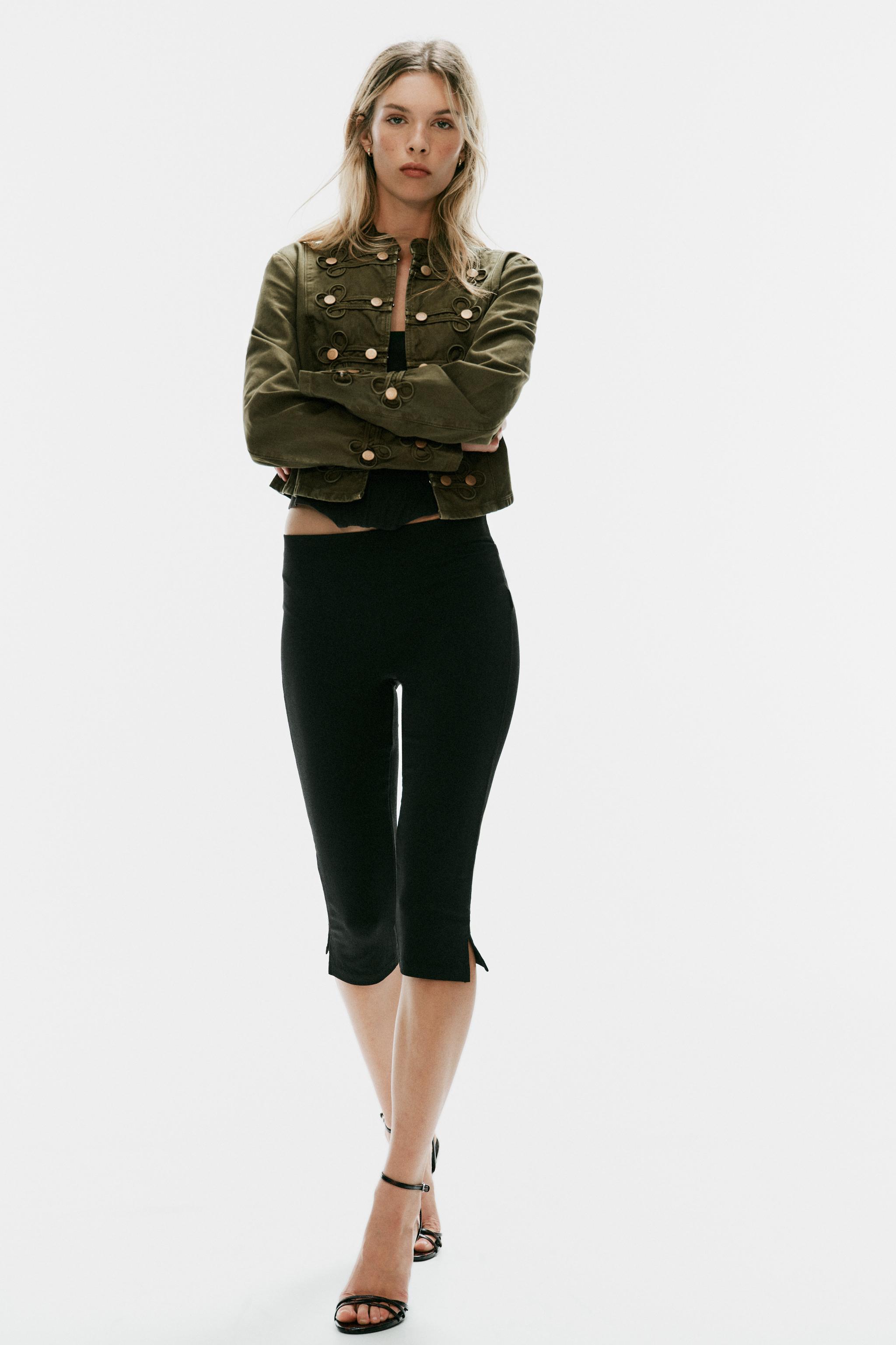 Stretch Capri Pants - Black - S