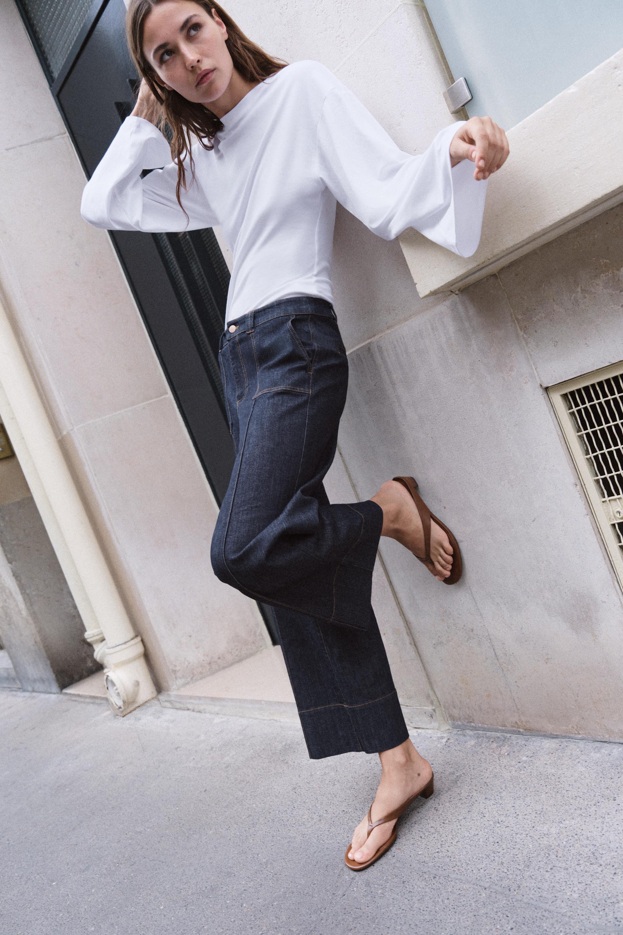Z1975 Mid-Rise Culotte Jeans - Blue - Xs
