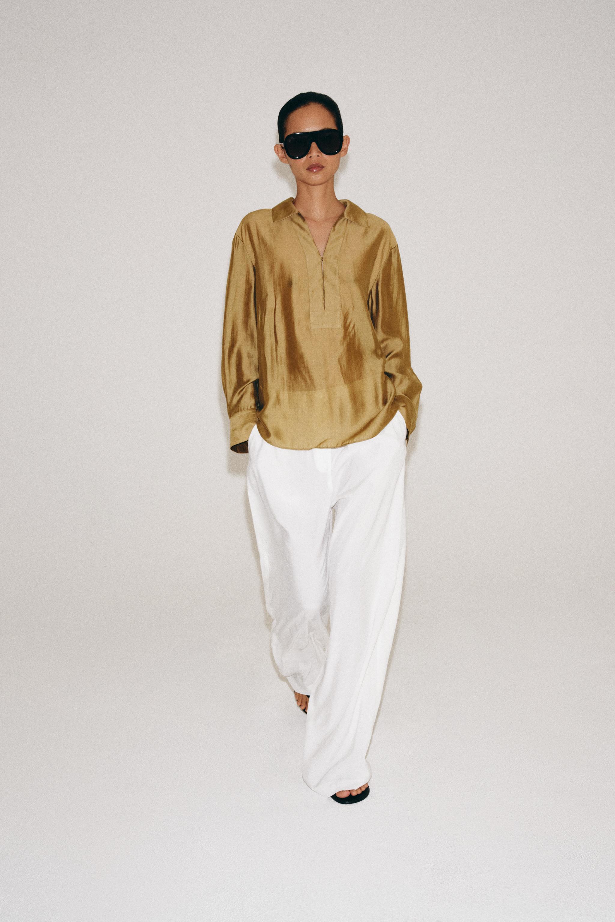 Zw Collection Solid Shirt - Mustard - Xs
