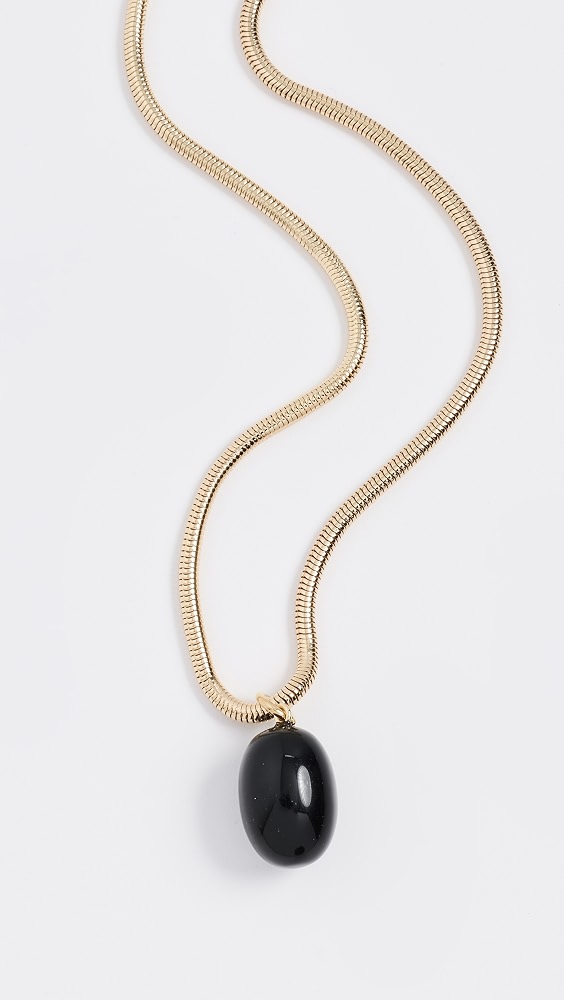 The Simple Pendant Necklace - Gold/onyx