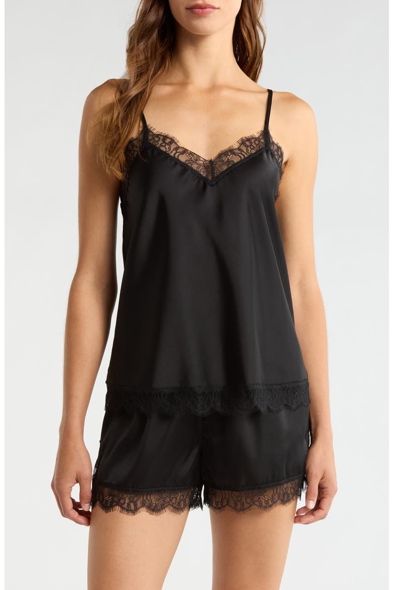 Scalloped Lace Trim Satin Camisole