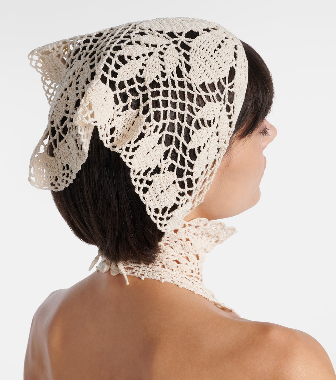 Crochet Cotton Scarf in White - Magda Butrym
