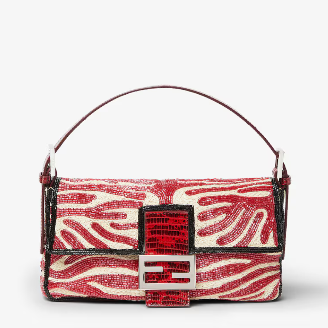 Fendi, Raffia and Bead Re Edition Baguette Bag