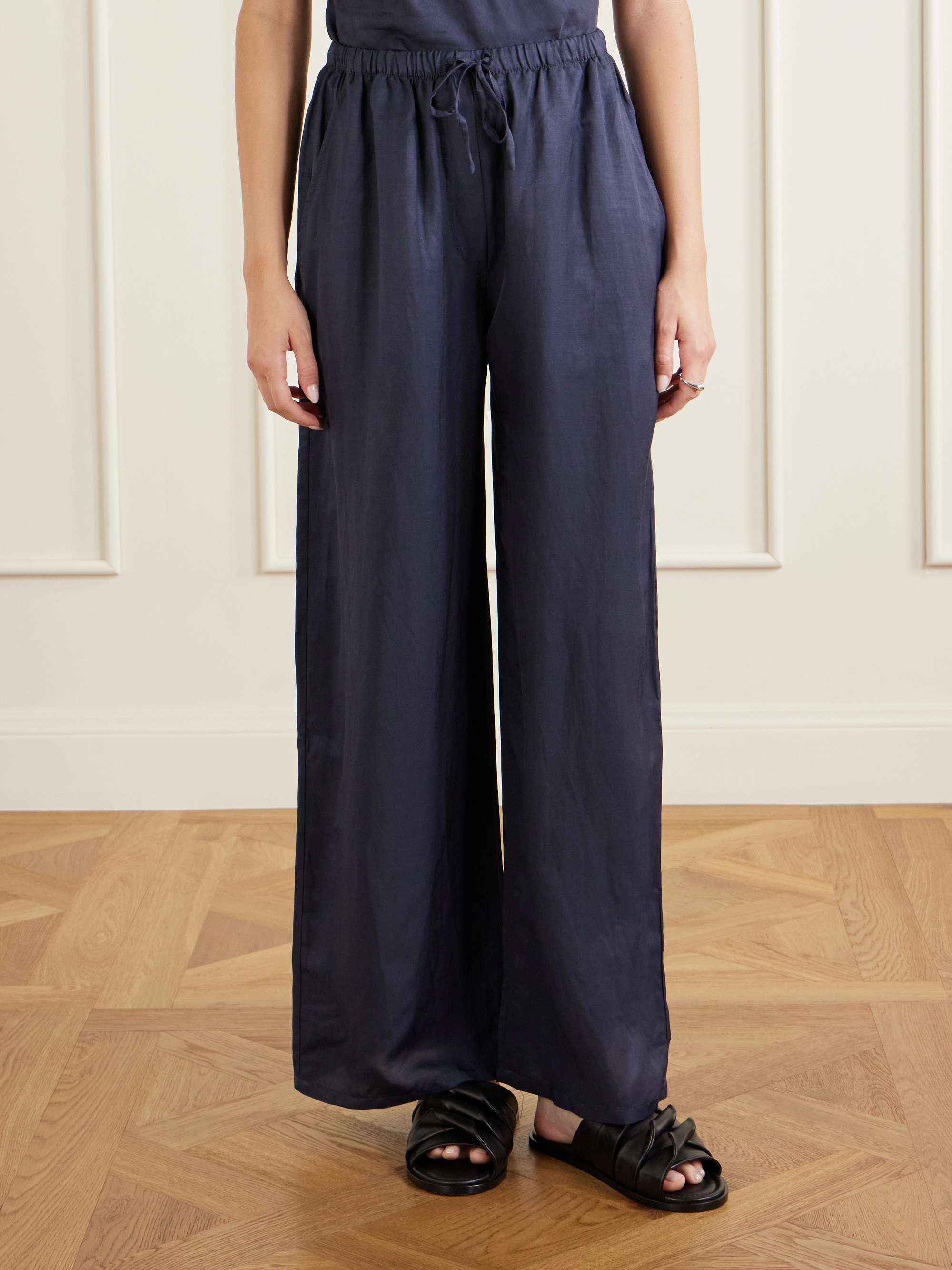 Daniel Satin Wide-Leg Pants