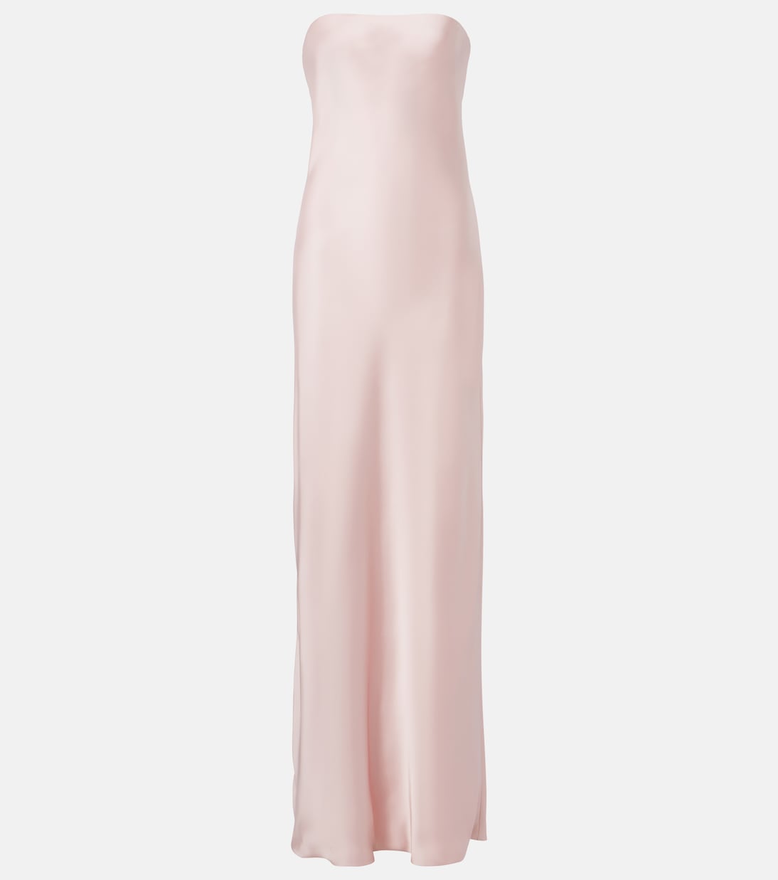 Strapless Satin Maxi Dress in Pink - Norma Kamali