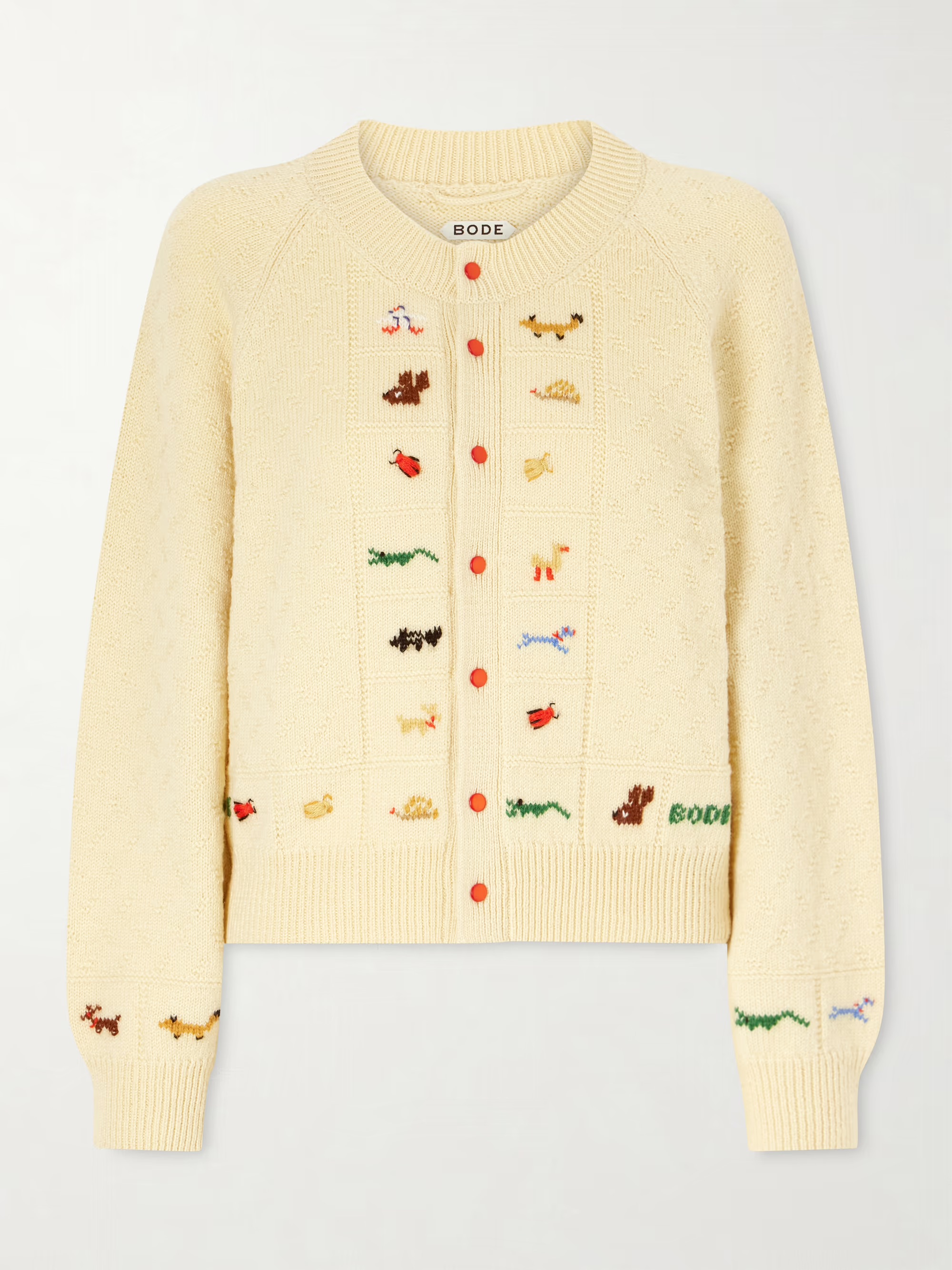 Bode, Zoologist embroidered merino wool and alpaca-blend cardigan