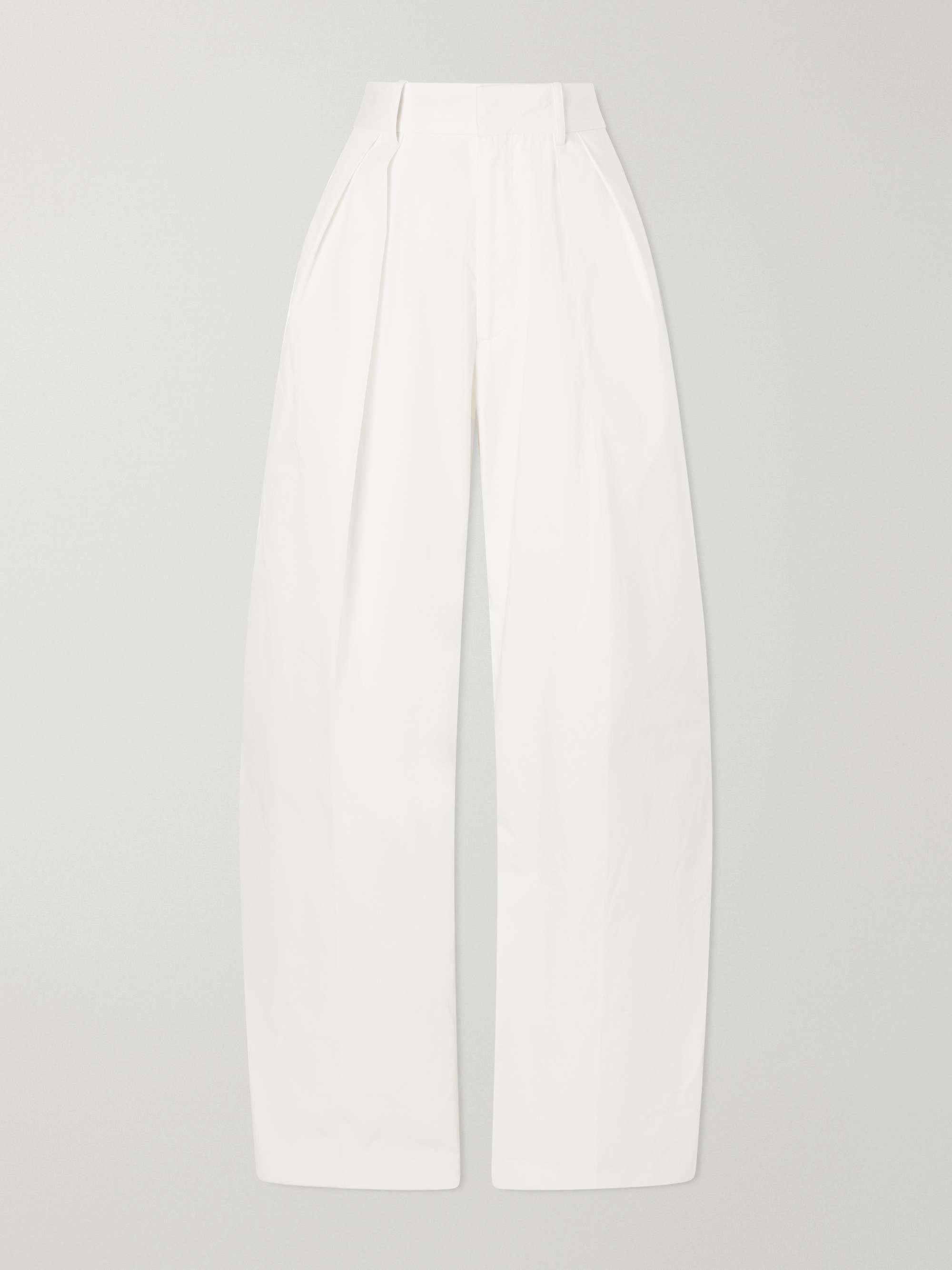 Joel Pleated Cotton-Poplin Wide-Leg Pants
