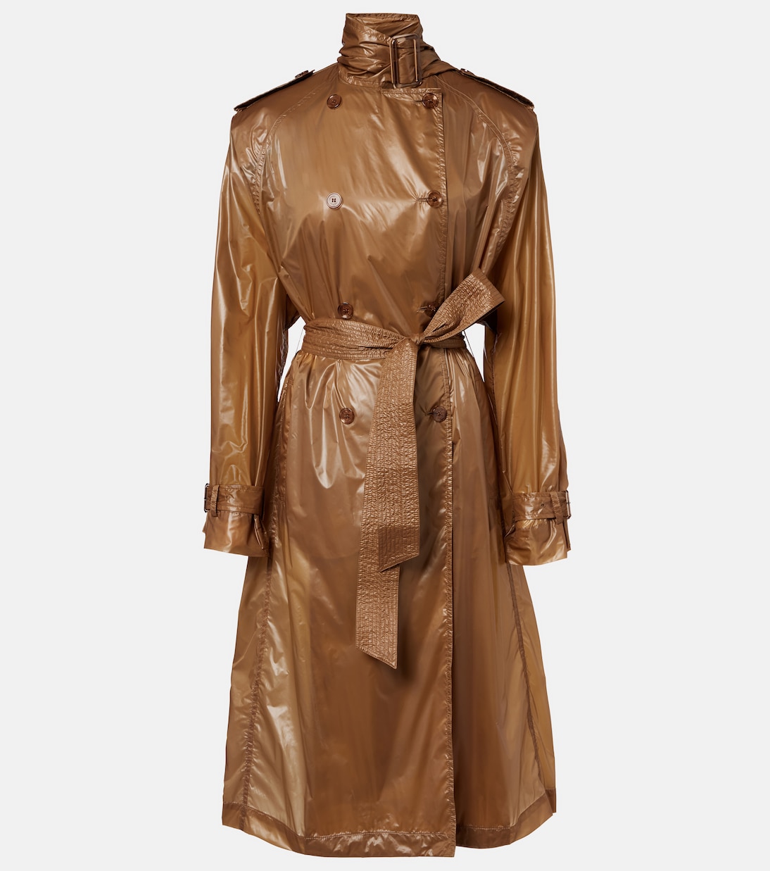 Tie-Neck Trench Coat in Beige - Saint Laurent