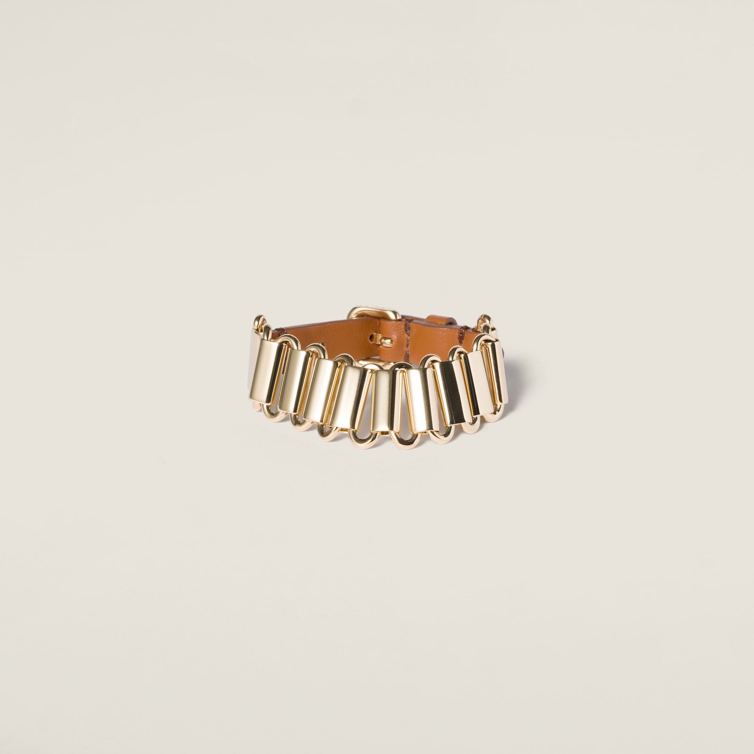 Metal and Leather Bracelet
