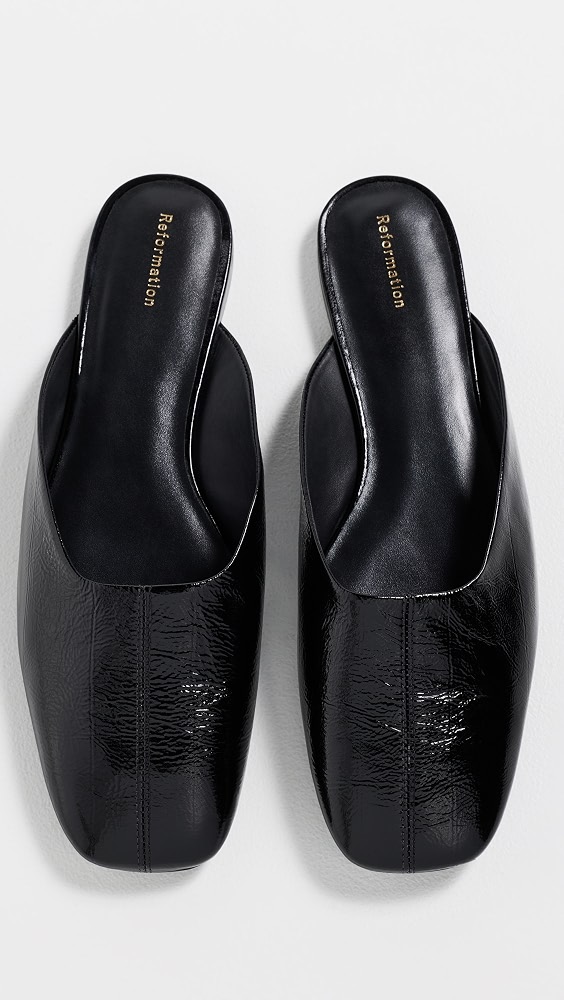 Inez Flat Mules - Black Eel