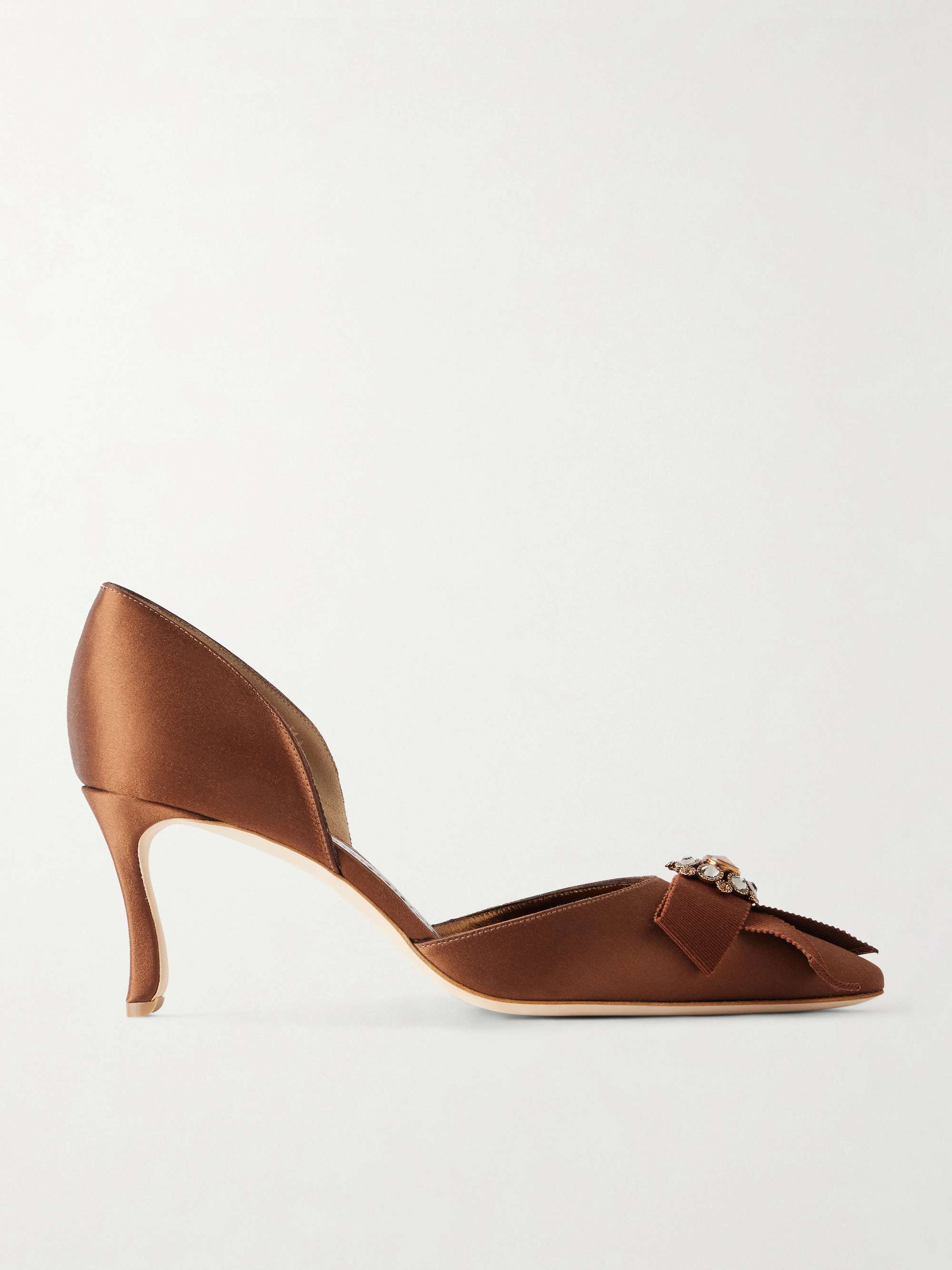 Apidosa 70 Bow-Detailed Crystal-Embellished Satin Pumps