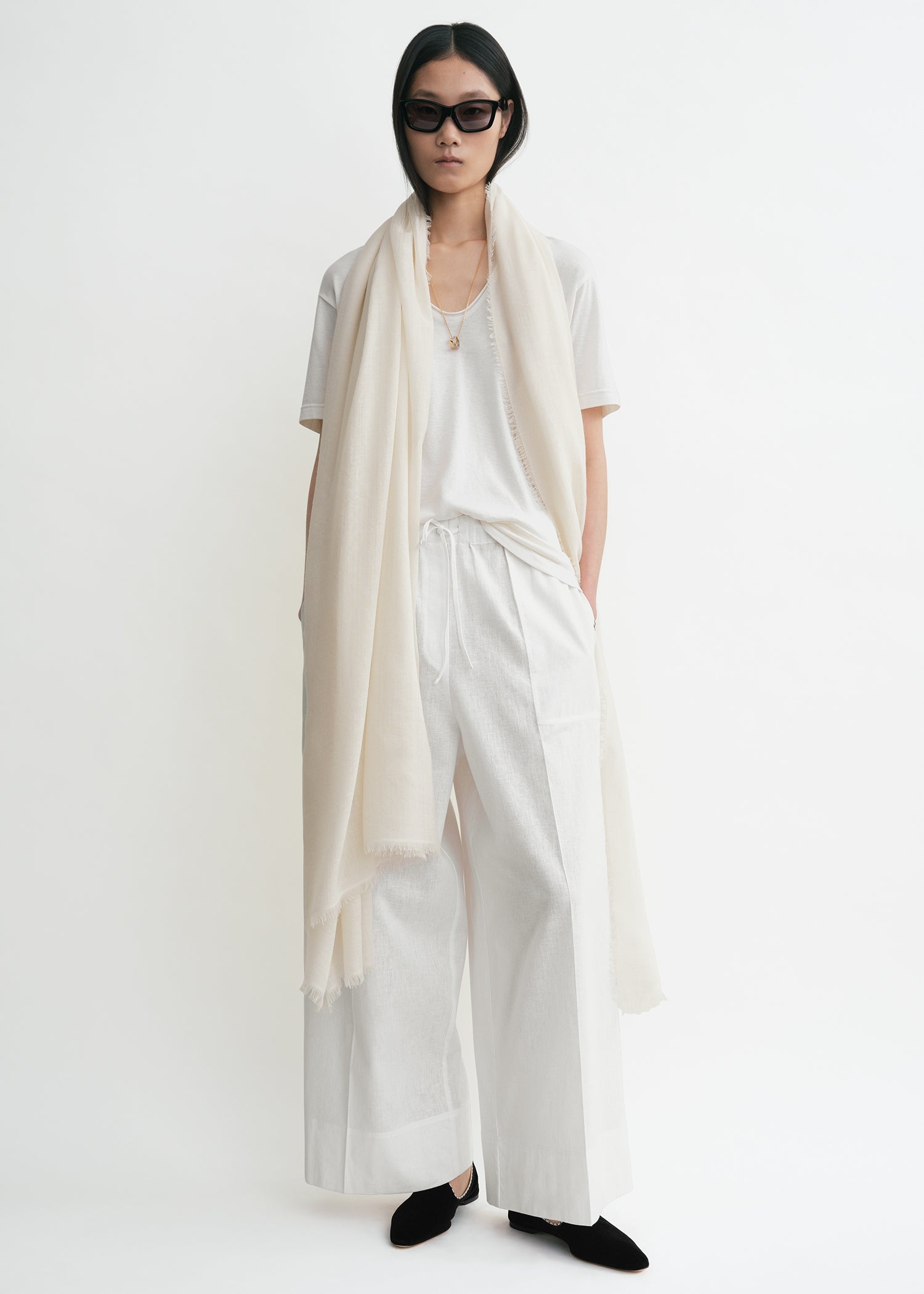 Wide Summer Trousers White - 30