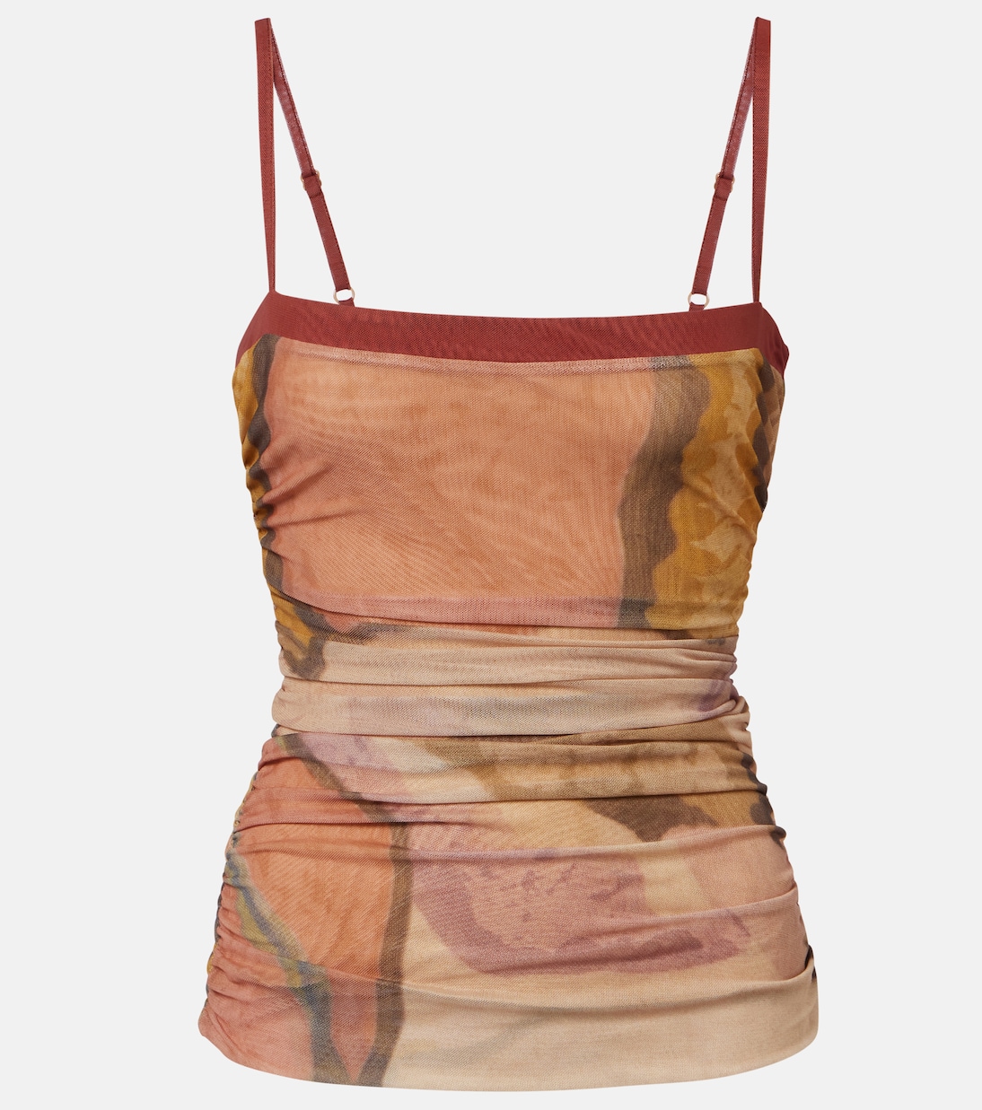 Gathered Printed Mesh Top in Multicoloured - Sir