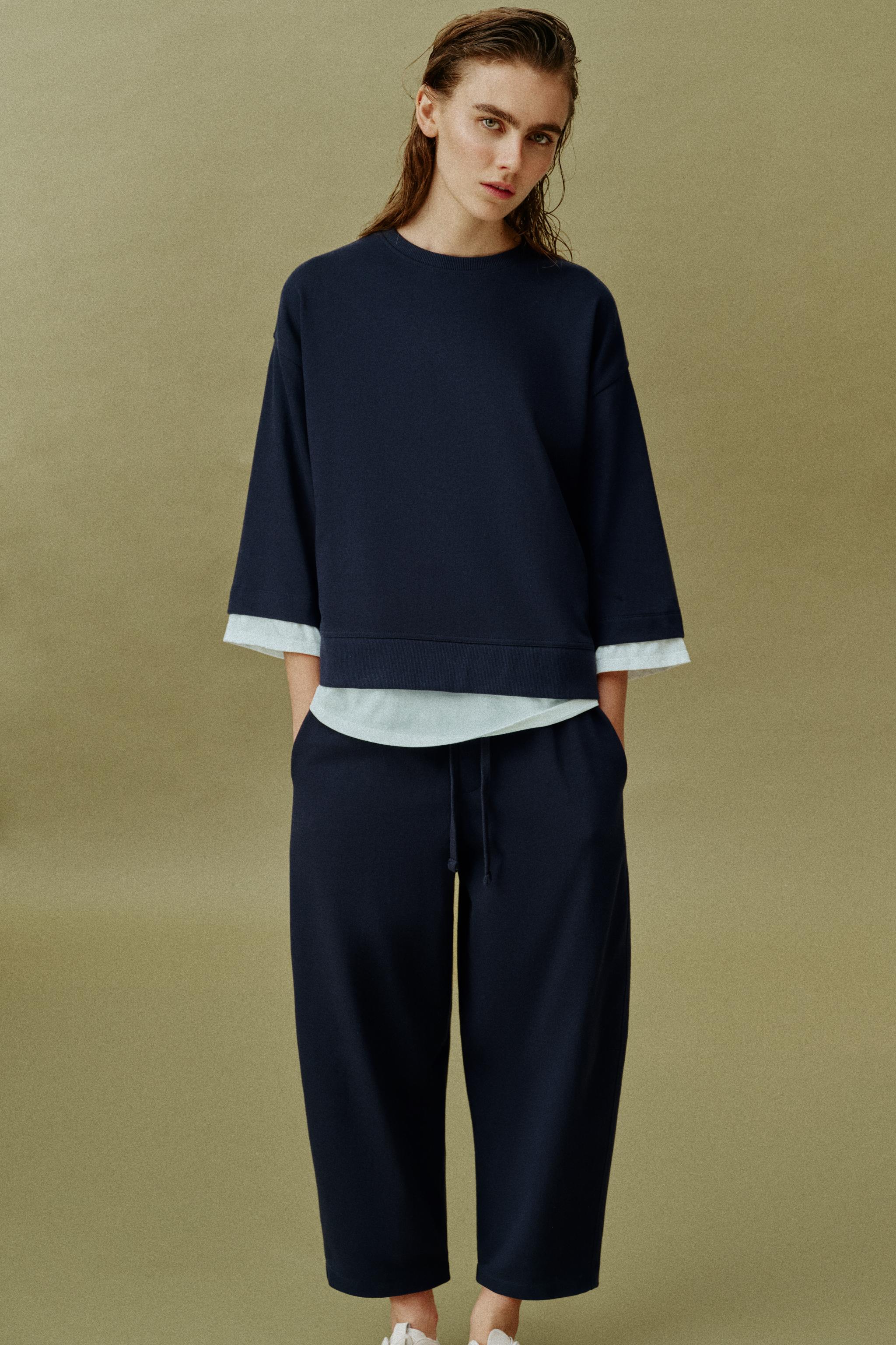 Balloon Trousers - Navy Blue - S