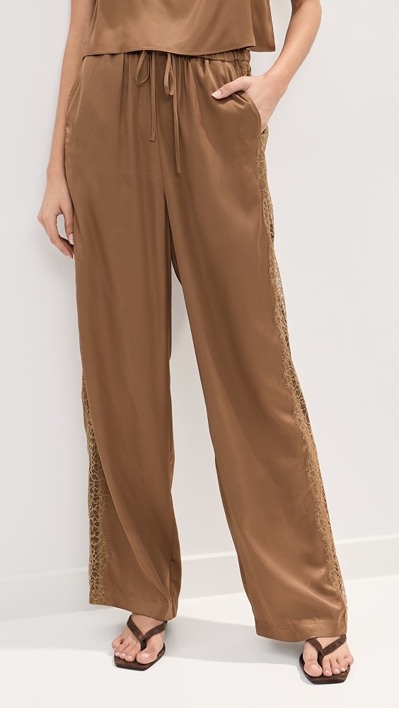 Lauren Satin Pants - Hazelnut