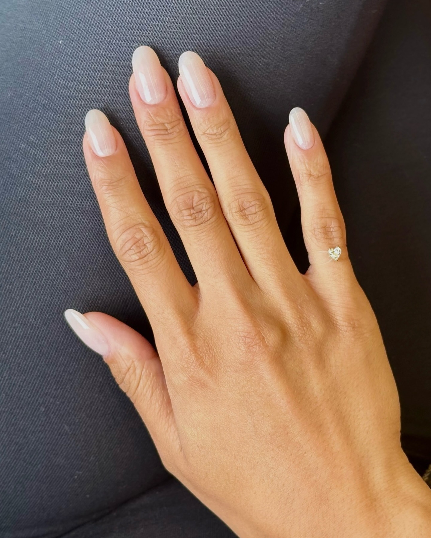 a sheer linen nail look