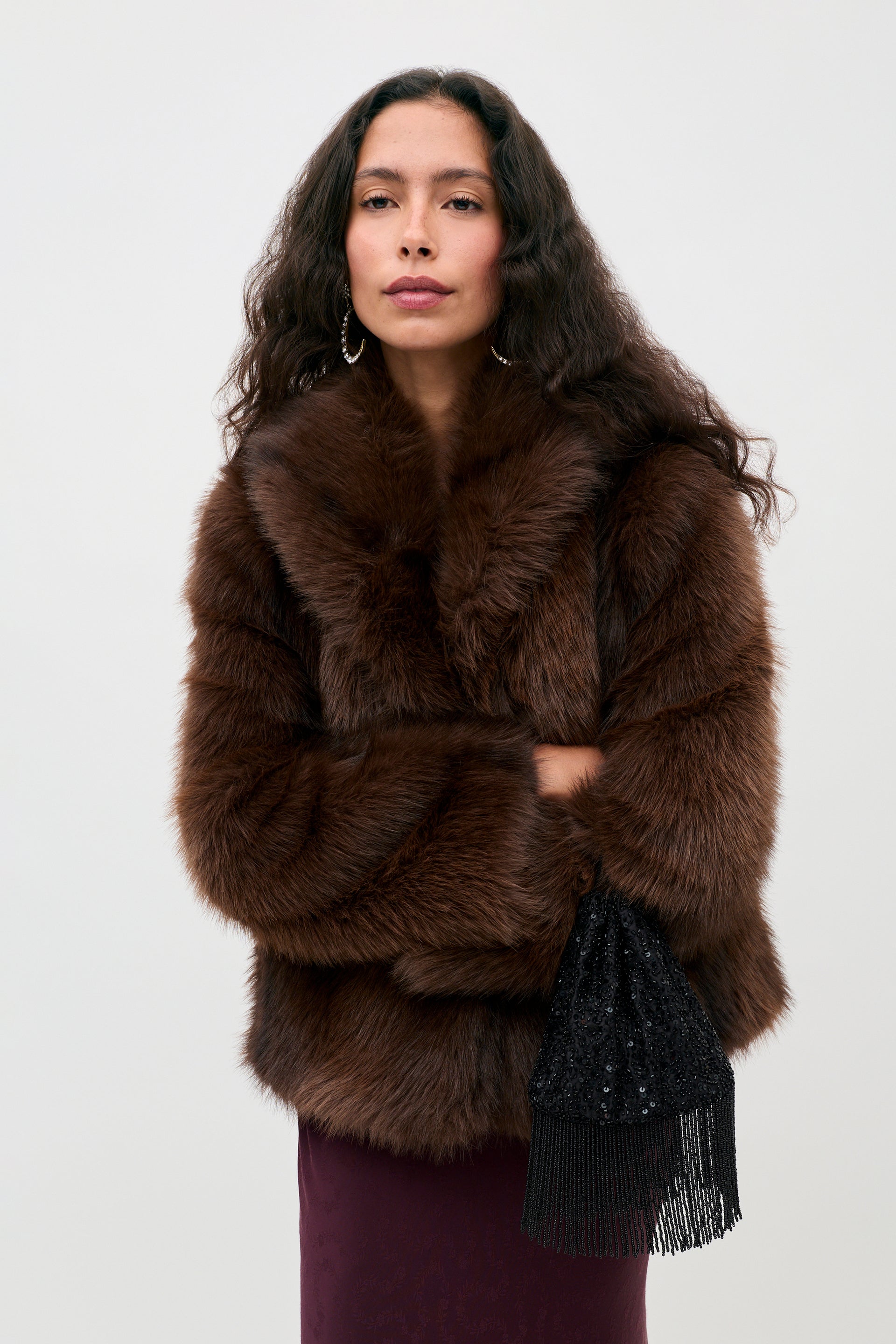 Arabeth Faux Fur Jacket in Brown