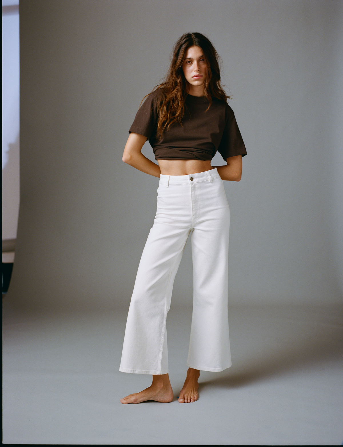 Stevie Jeans: Cropped Flare Leg - High Waist, White