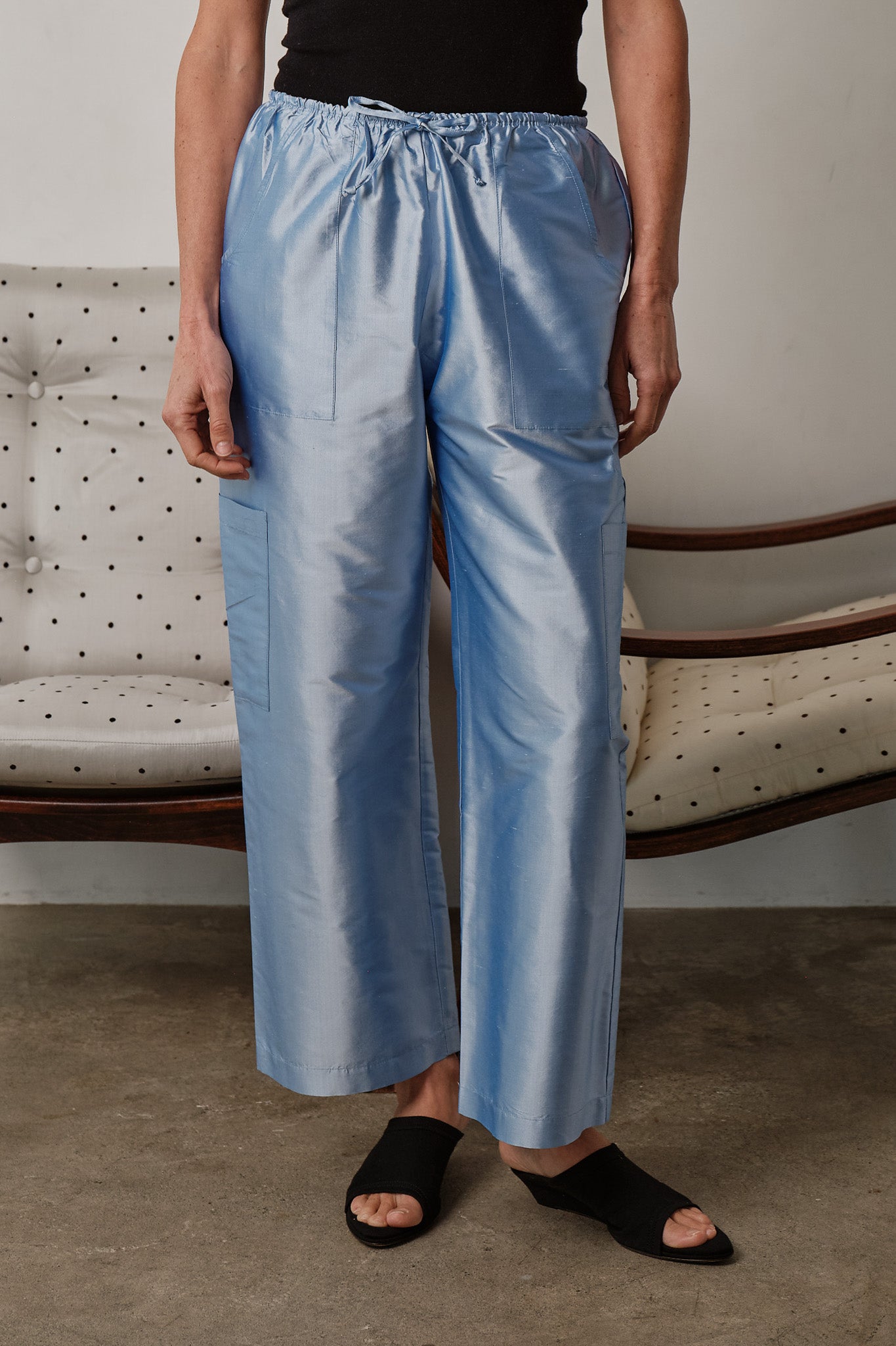 The Silk Taffeta Cargo Pant - Cloud / Cloud / Xxs
