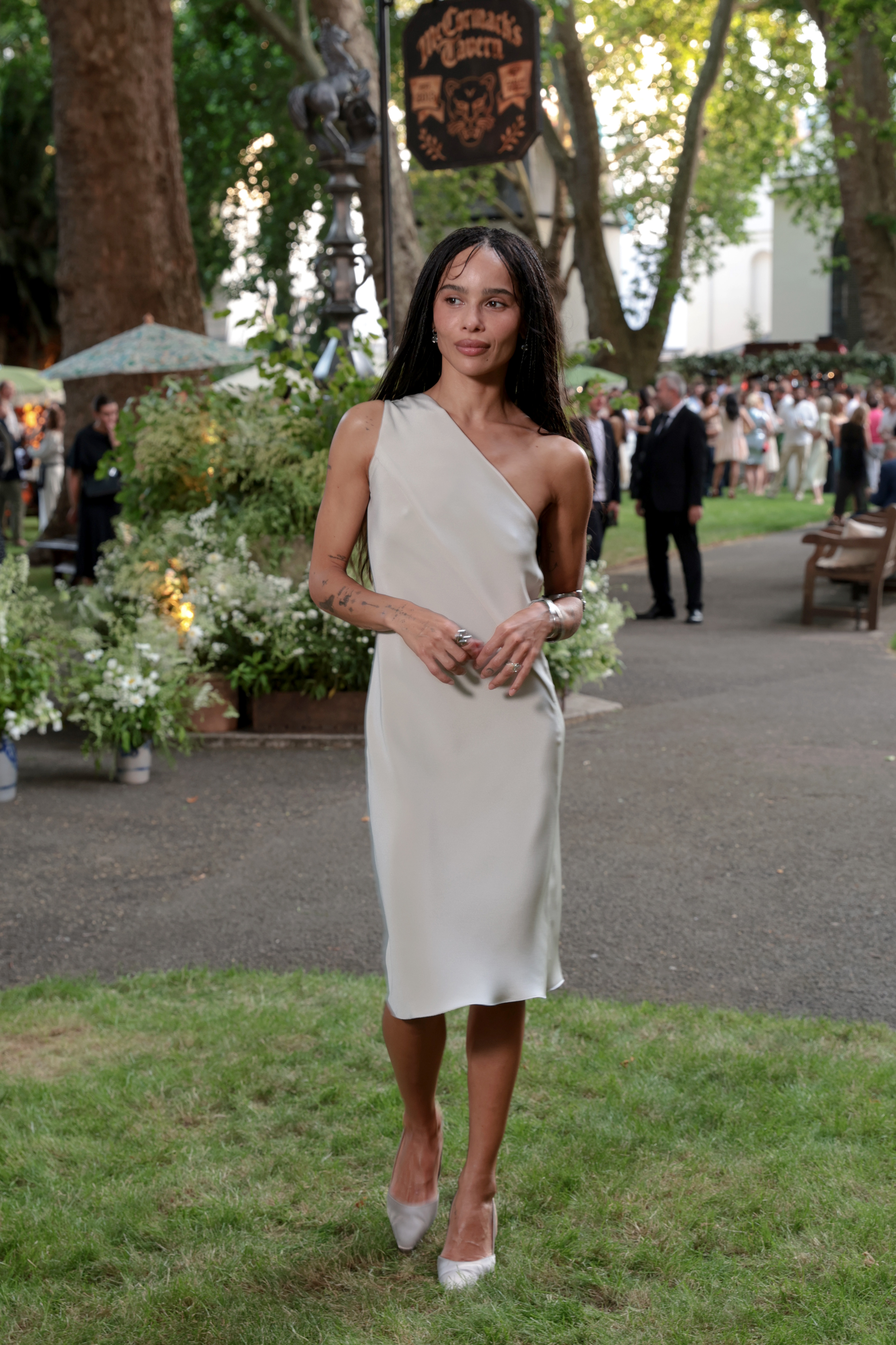 Zo&euml; Kravitz attends Summer Solstice Party hosted by Jessica McCormack with Zo&euml; Kravitz and Carey Mulligan on June 24, 2026 in London, England. (Photo by Darren Gerrish/WireImage for Jessica McCormack)