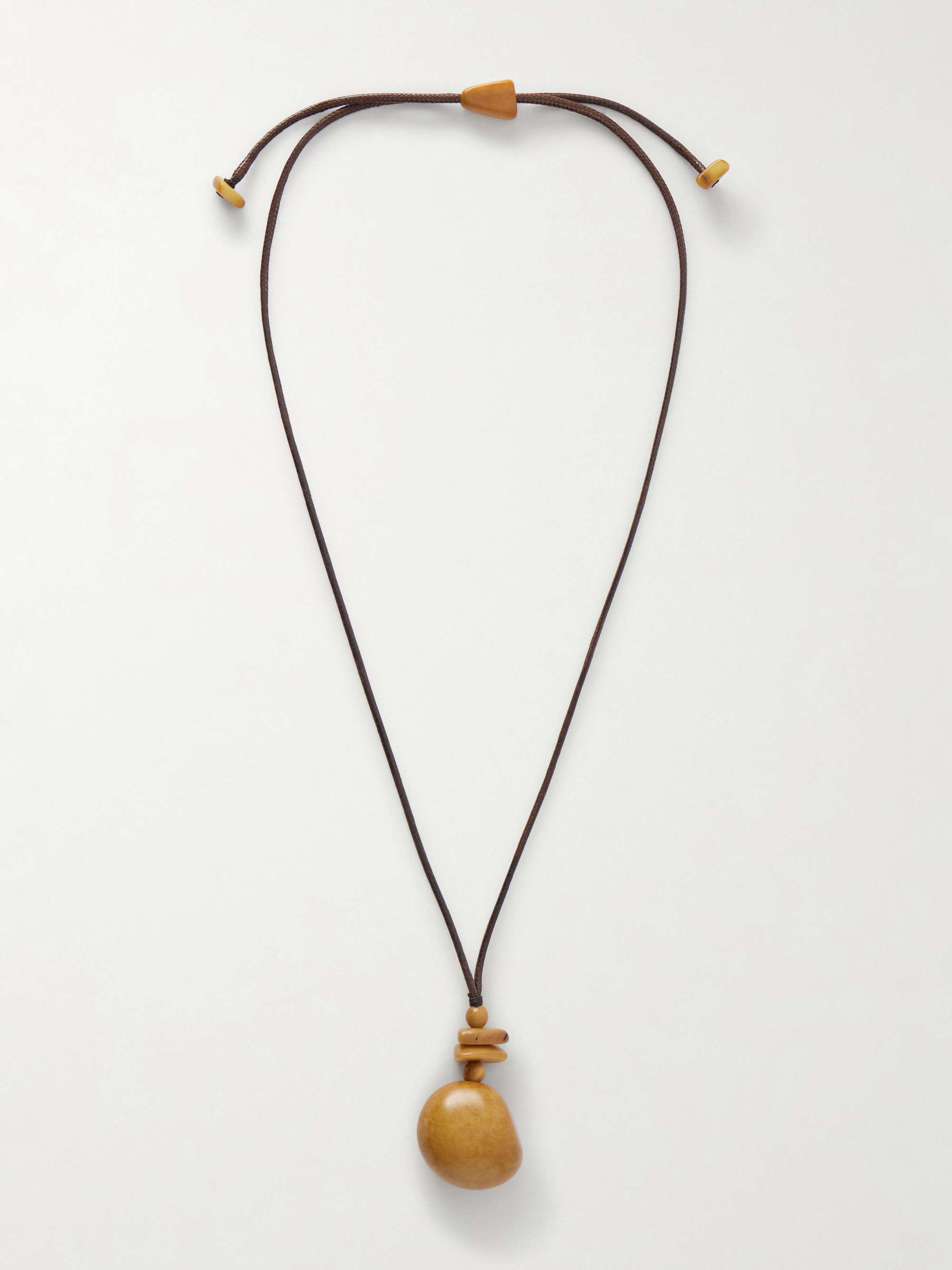 The Pendant Tagua and Leather Necklace