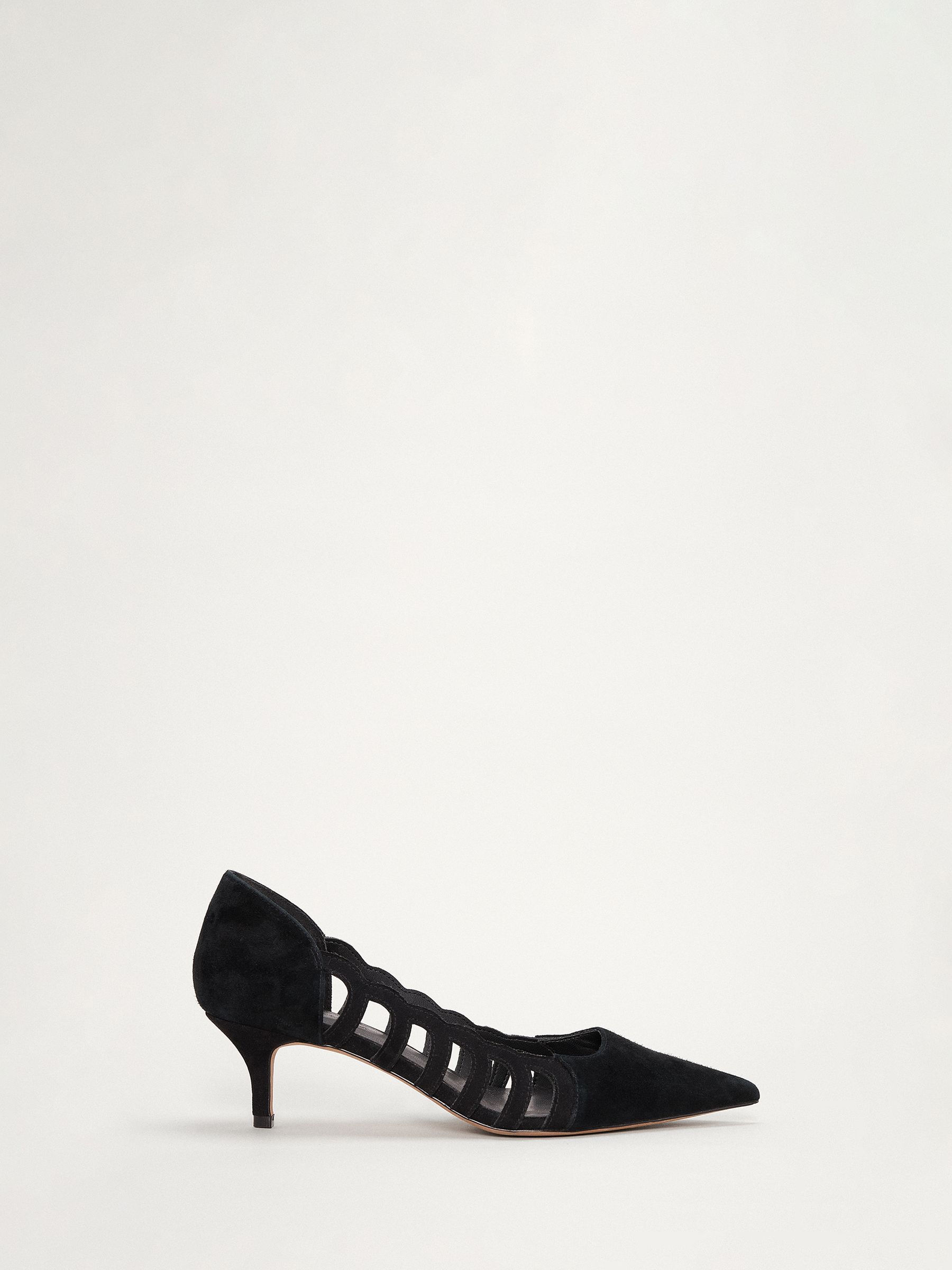 Phase Eight Black Suede Court Shoes - Size 3 Eu 36