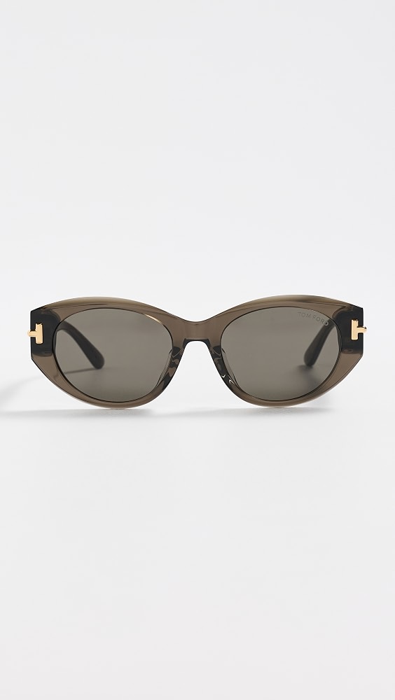 Icon Round Sunglasses - Shiny Transparent Mink