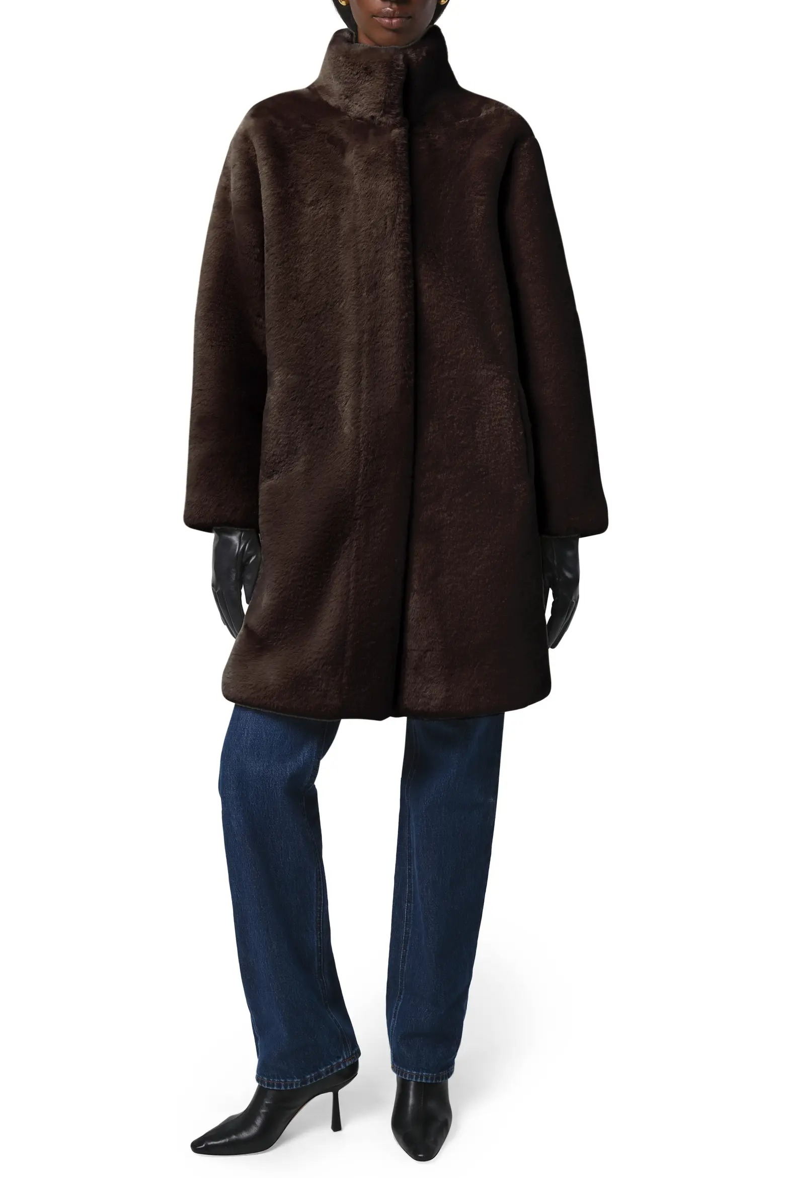 Apparis, Blair Mid Length Faux Fur Coat