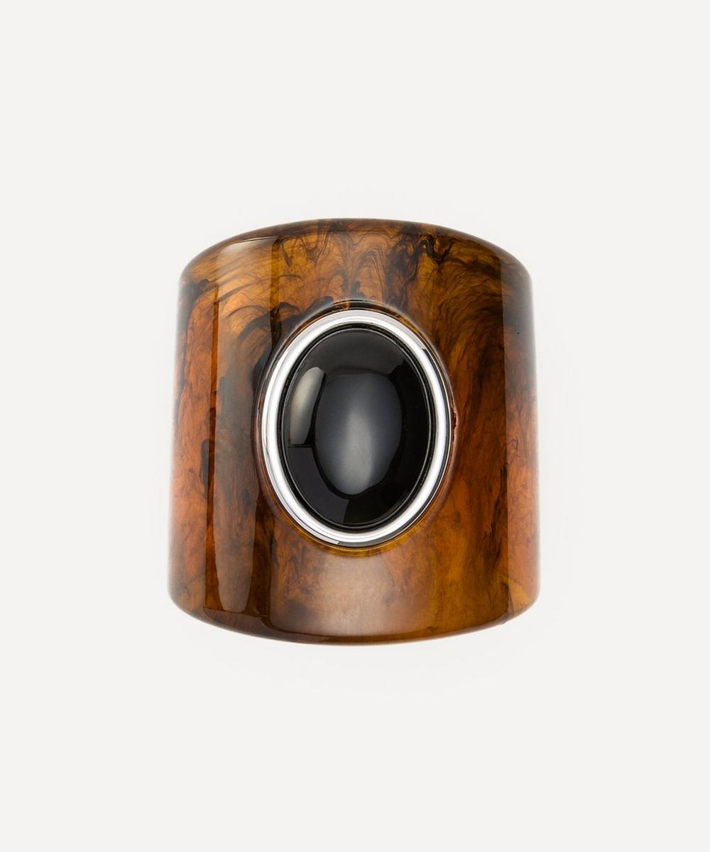 Rhodium-Plated Nera Cuff With Black Onyx