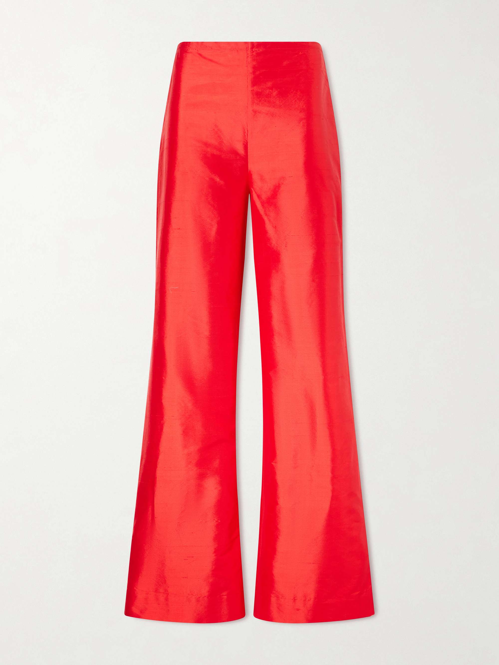 Stroll Silk-Dupioni Wide-Leg Pants