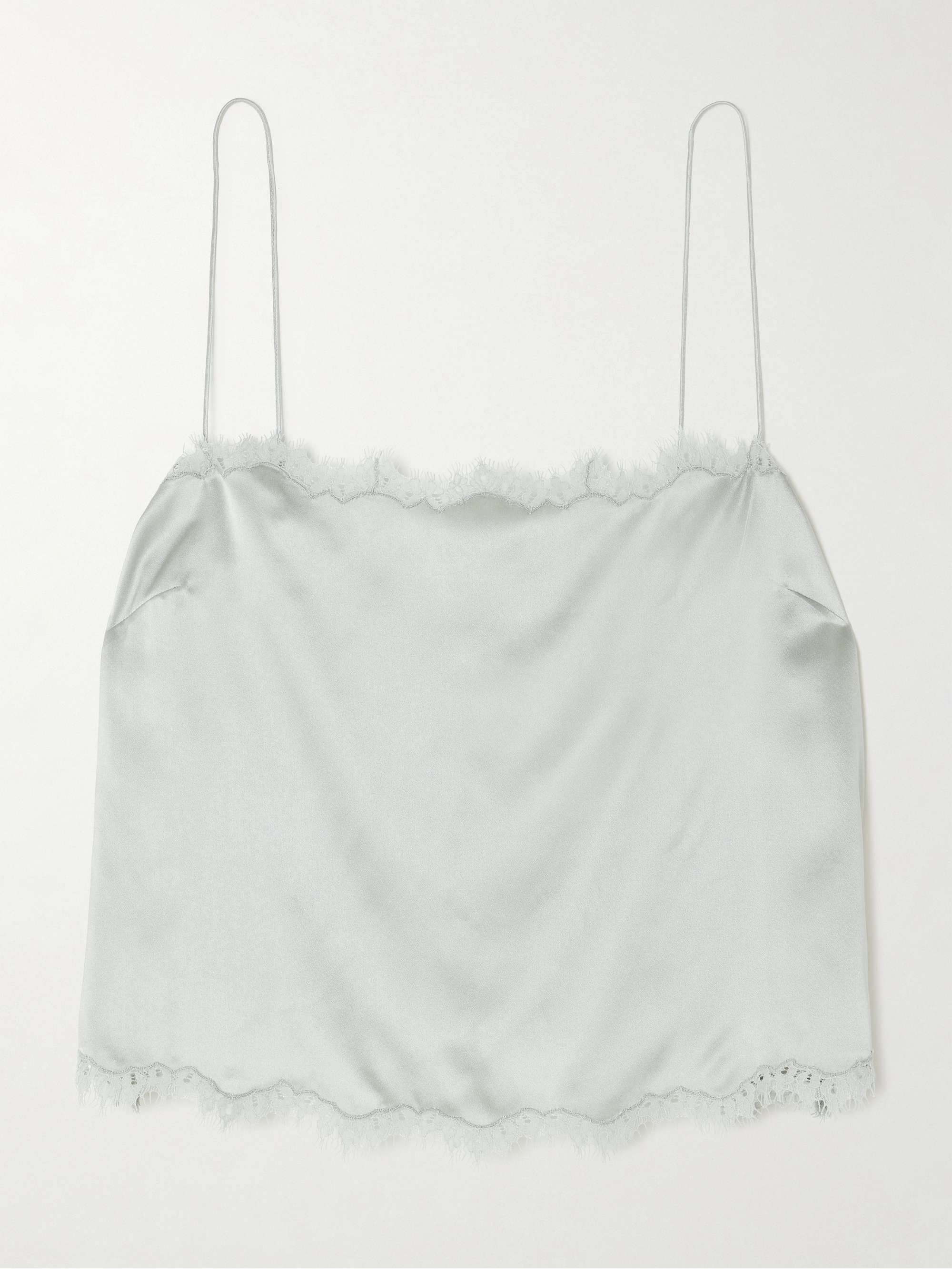 Loure Lace-Trimmed Silk-Satin Top