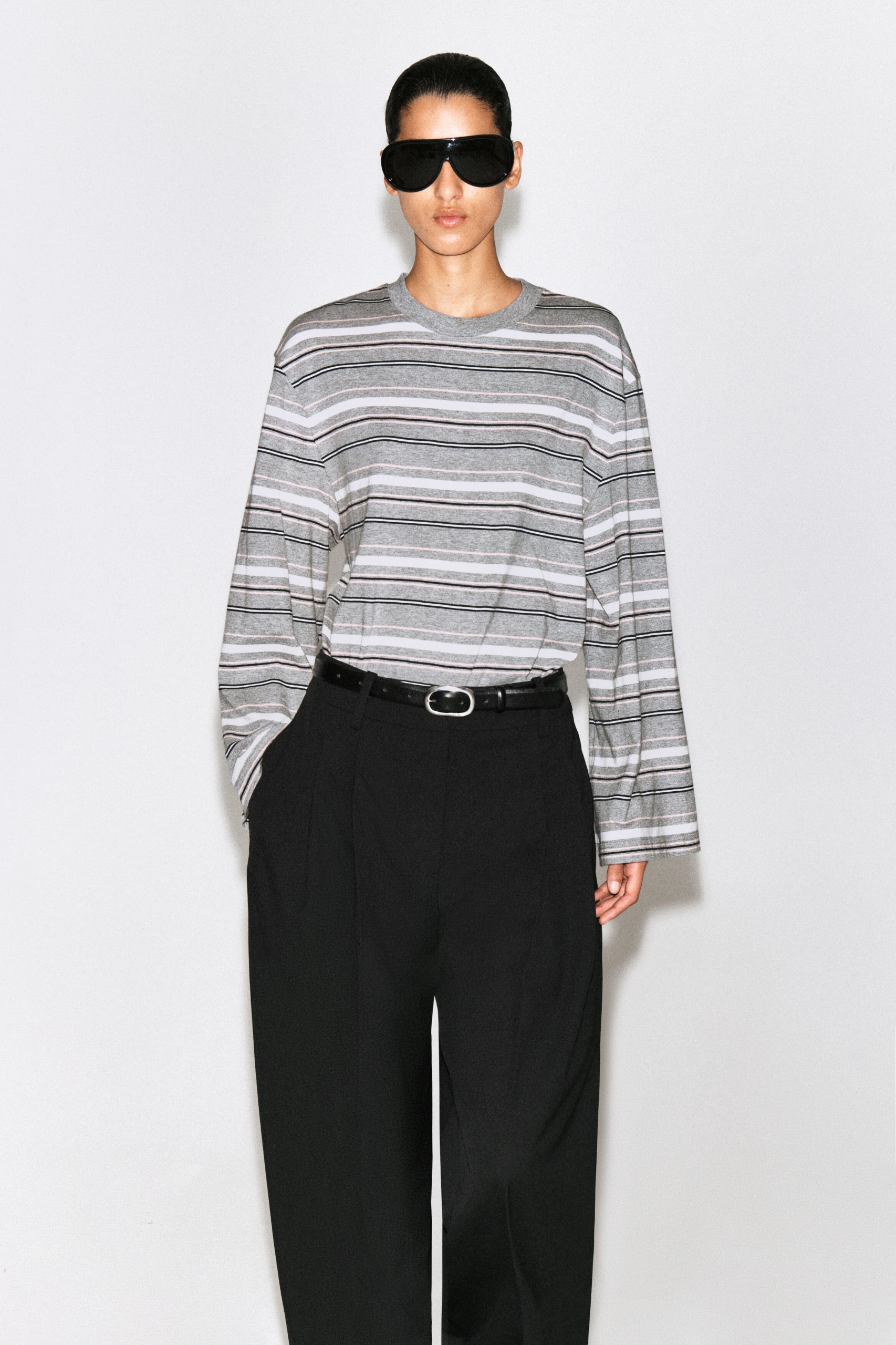 Brushed-Cotton Long-Sleeved T-Shirt