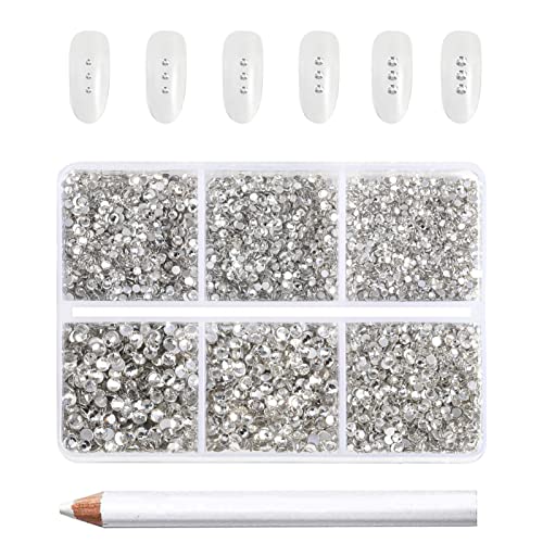 Beadsland Flatback Rhinestones, Crystal, 7200pcs Mixed 6 Sizes