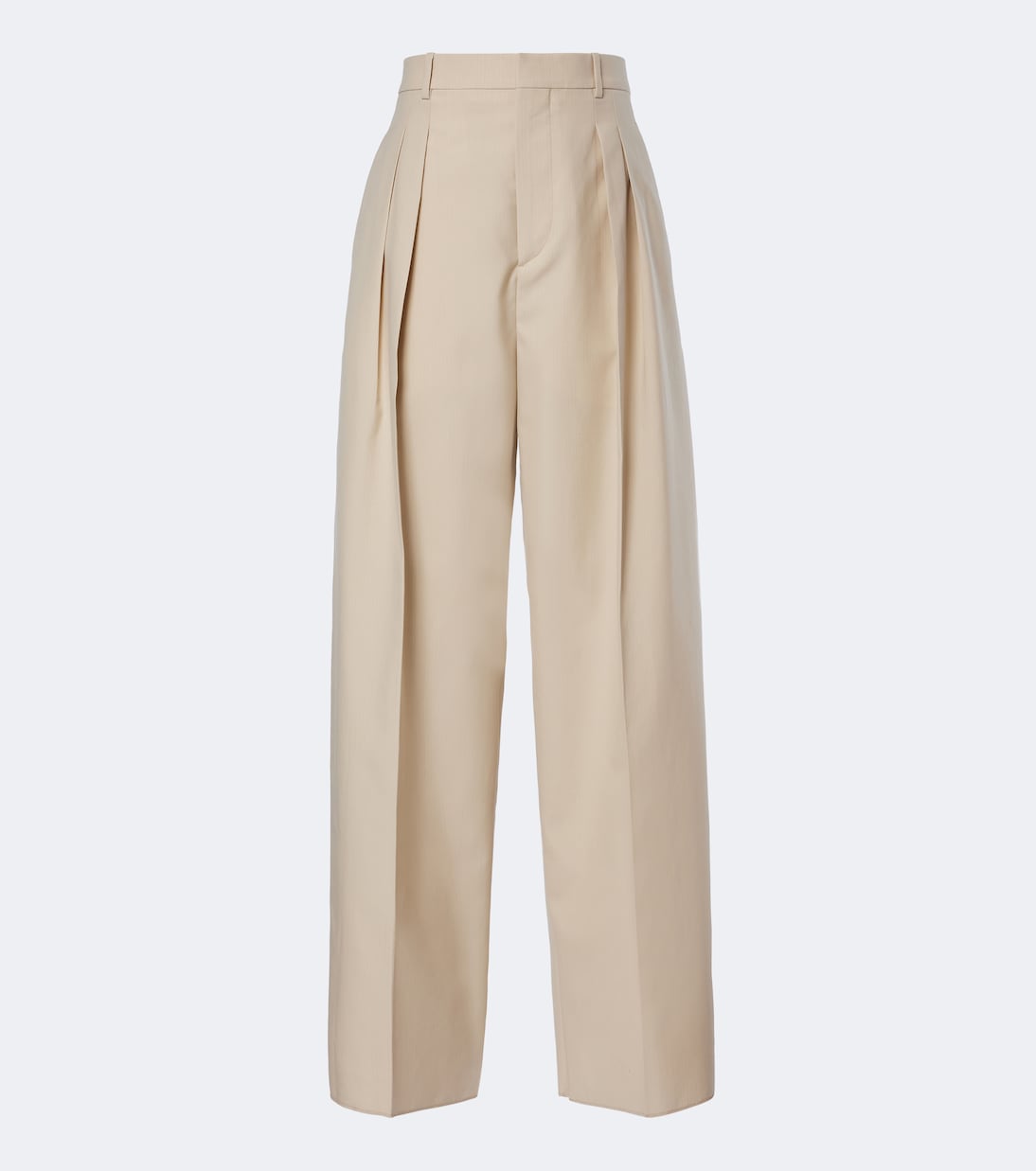 Wool and Cotton Wide-Leg Pants  in Beige - Bottega Veneta