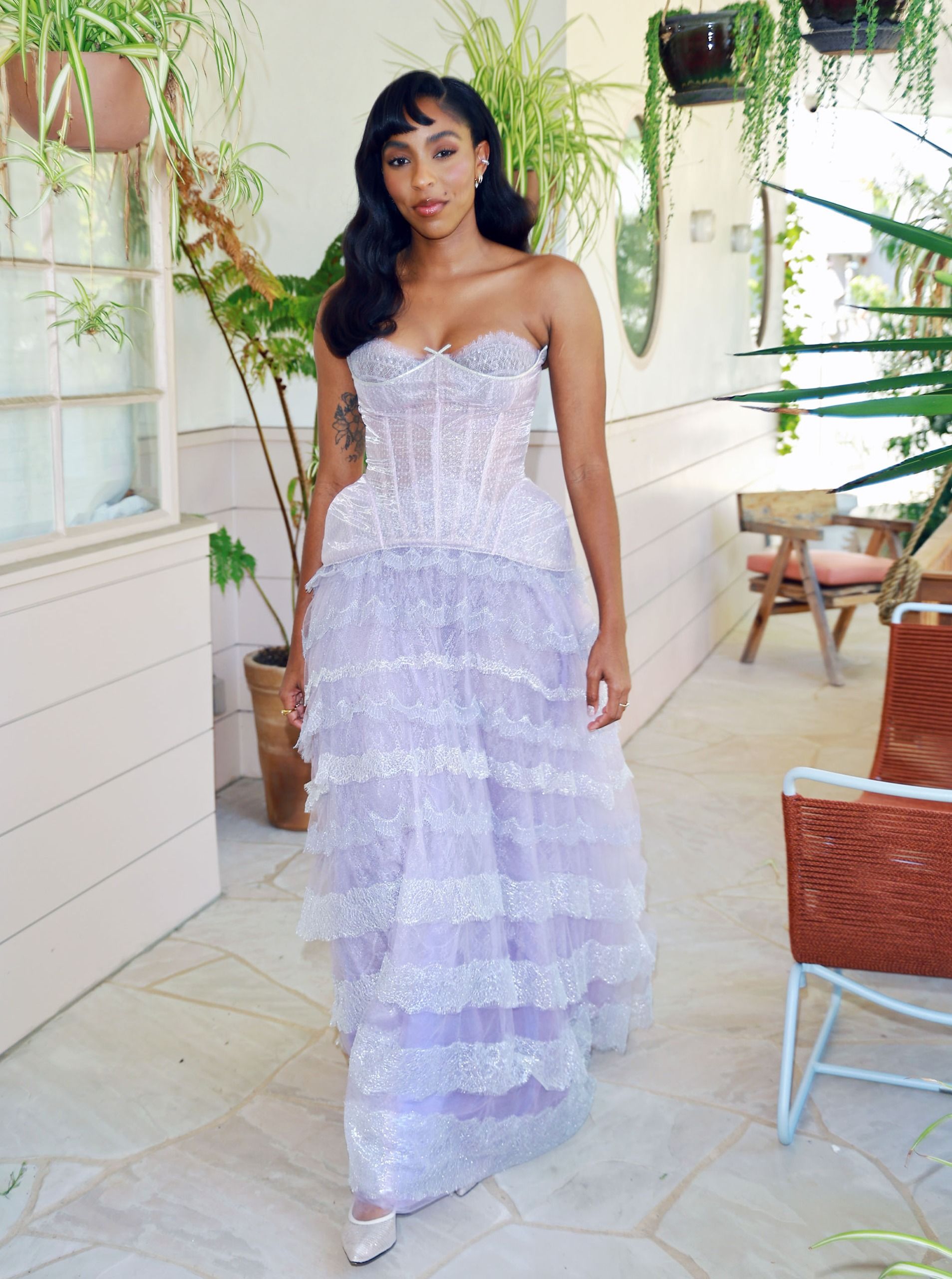 Jessica Williams in her final custom Honor look before heading to the Emmys red carpet.