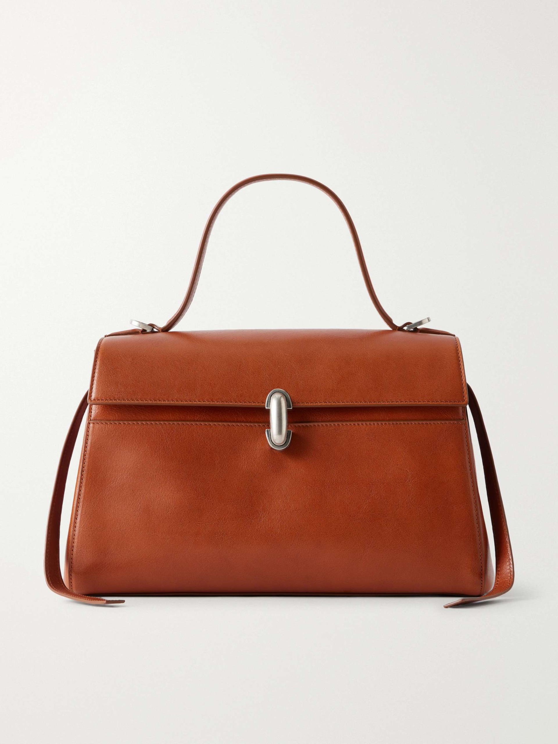 Soft Symmetry Leather Top Handle Bag