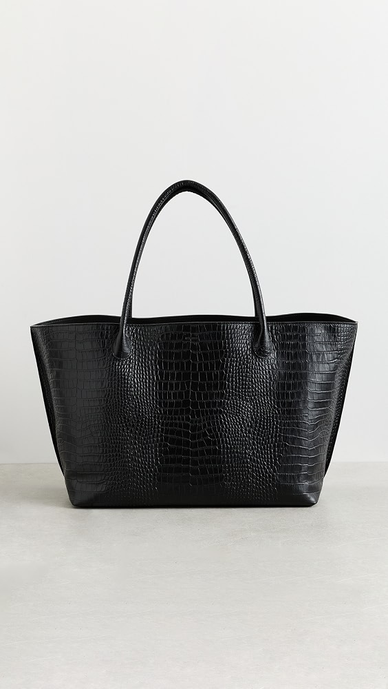 The Eva Weekend Tote - Black Croc