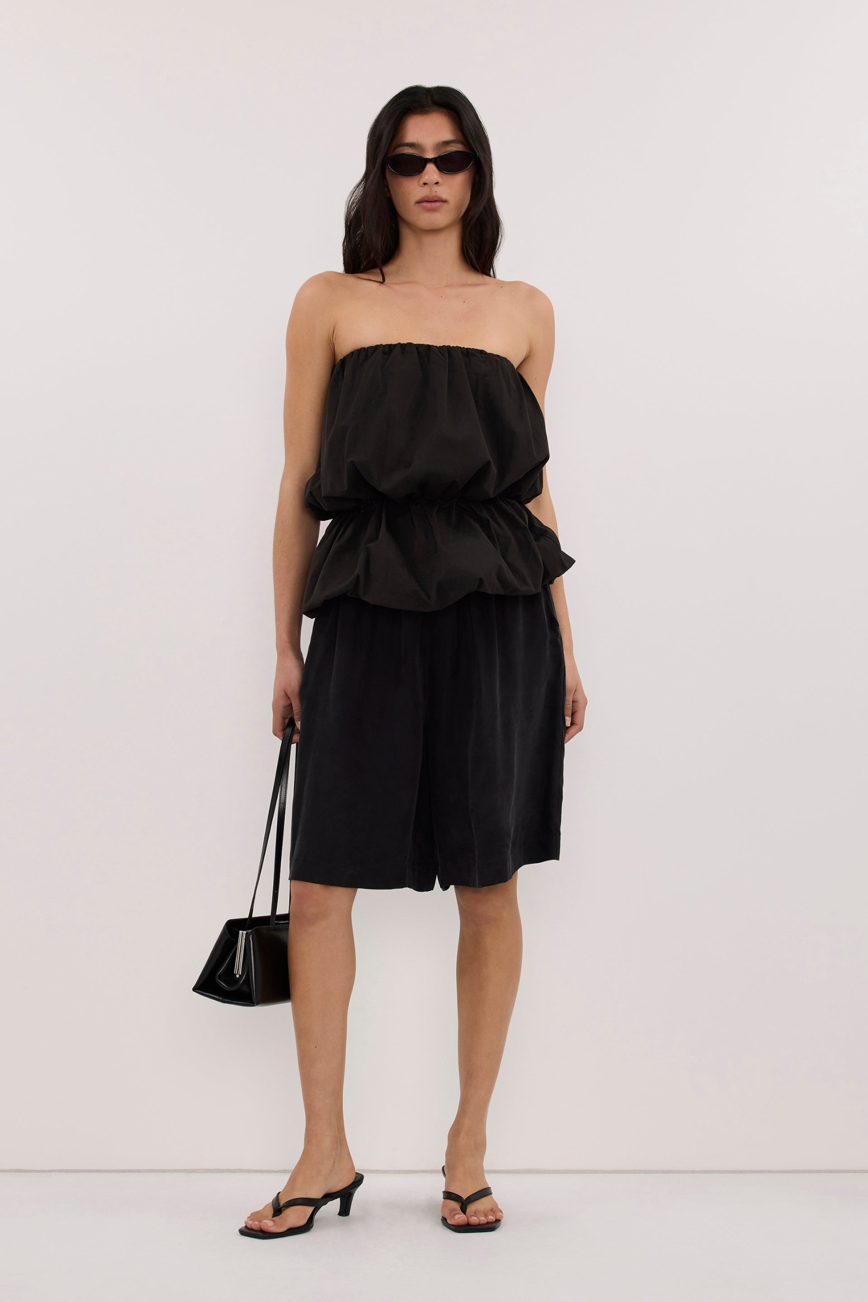 Martina Black Cotton Bubble Top&nbsp; - 0 / Black