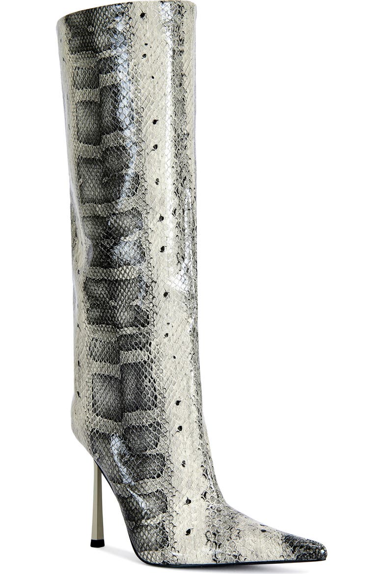 Madeye Snakeskin Embossed Knee High Boot