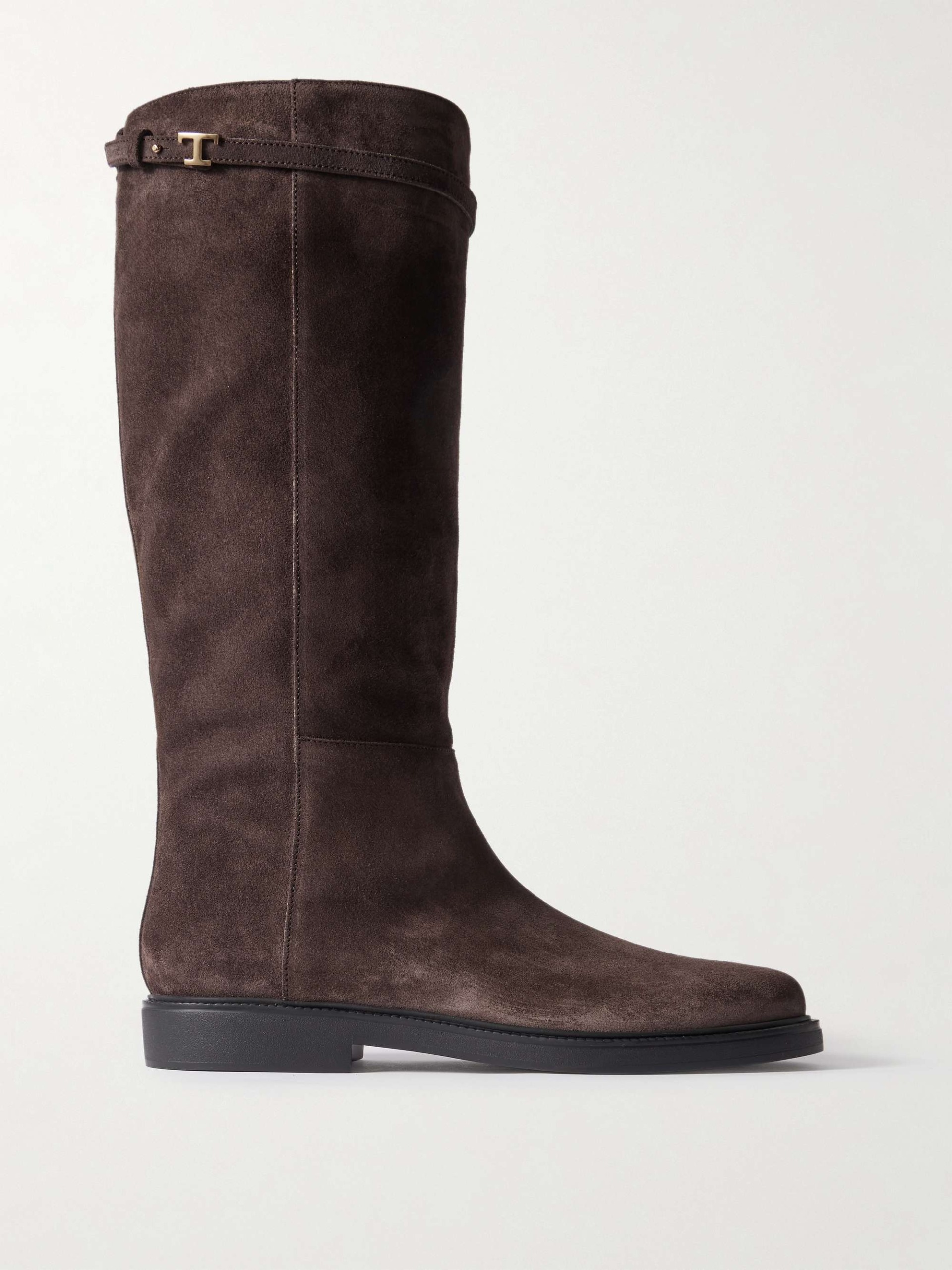 Embellished Suede Knee Boots