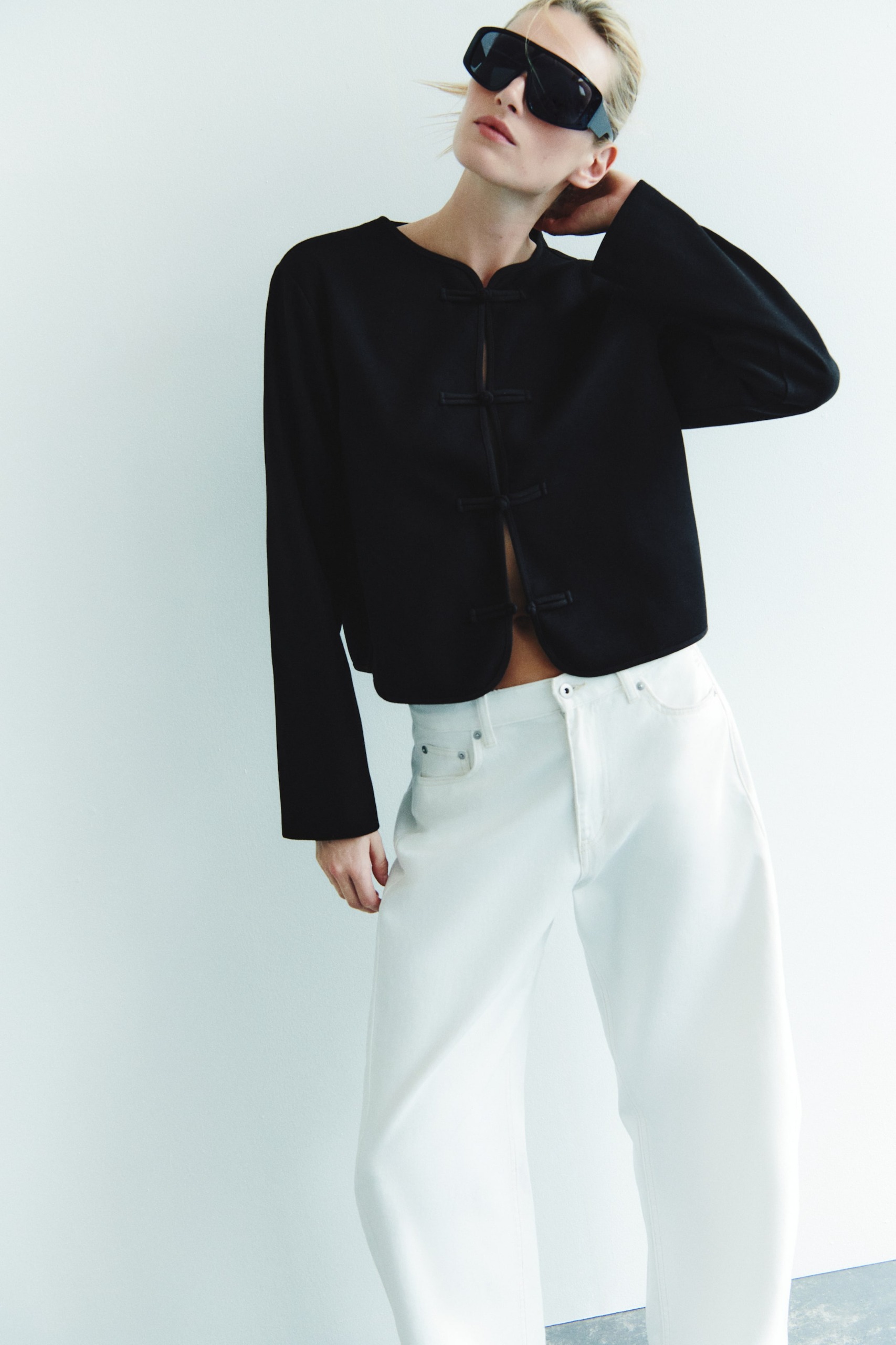 Brushed Knot-Button Jacket
