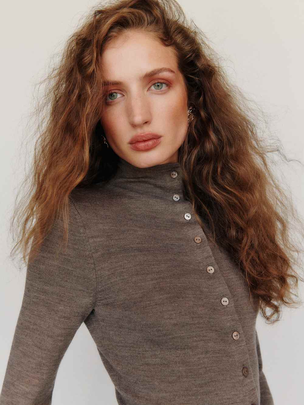 Marissa Regenerative Mock Neck Merino Cardigan