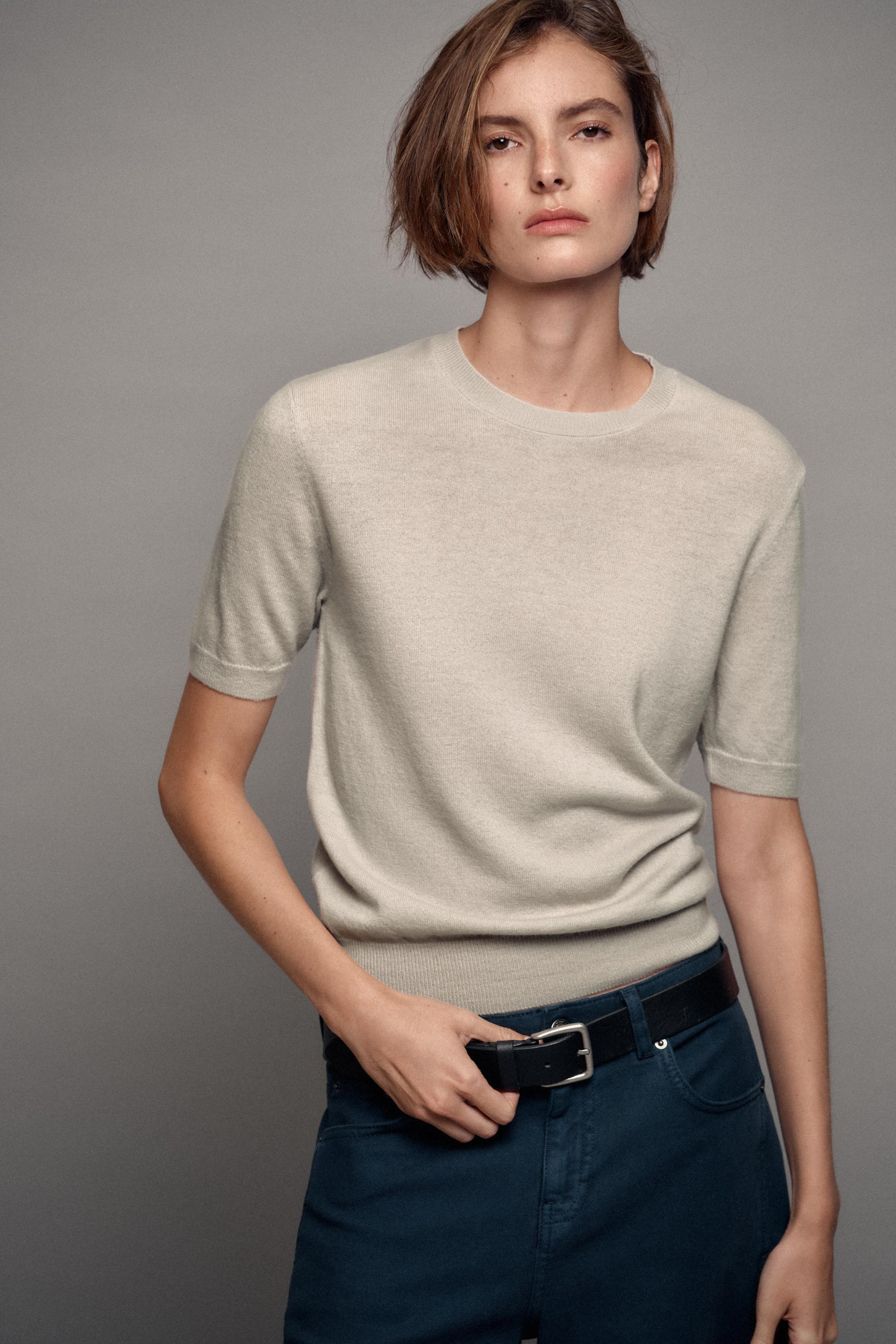 ZARA, 100% Wool Short Sleeve Jumper