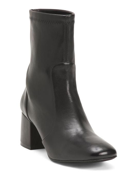 Stuart Weitzman, Made In Spain Leather Sleek 60 Sock Booties