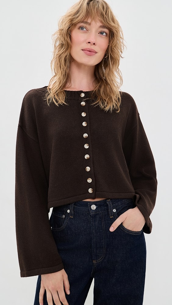 Tori Knit Cardigan - Brown
