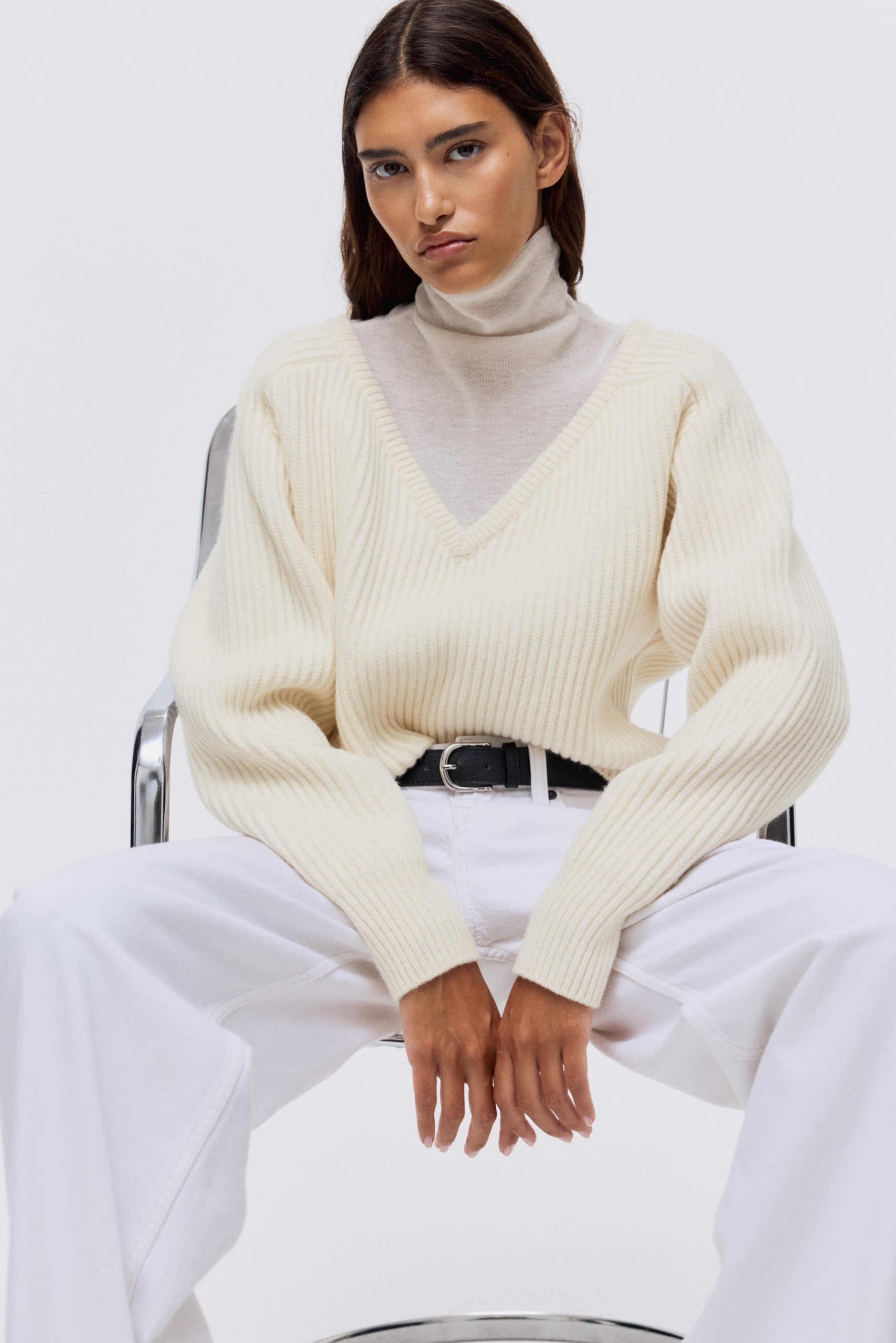 Rib-Knit Wool Jumper