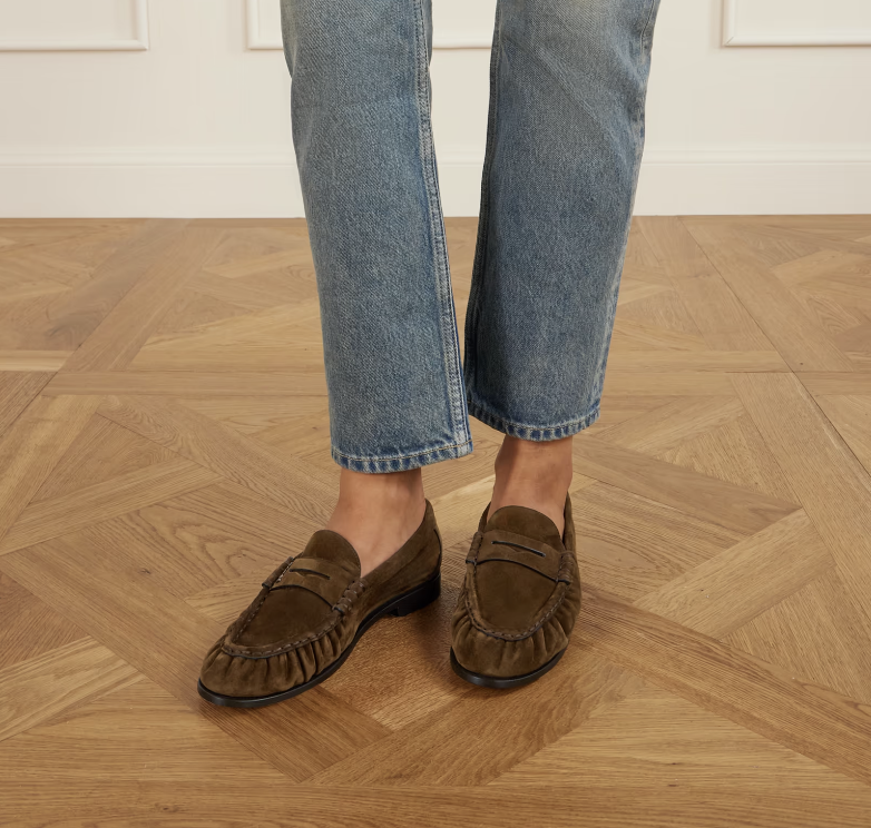 Saint Laurent , Le Loafer Cassandre-embellished suede loafers