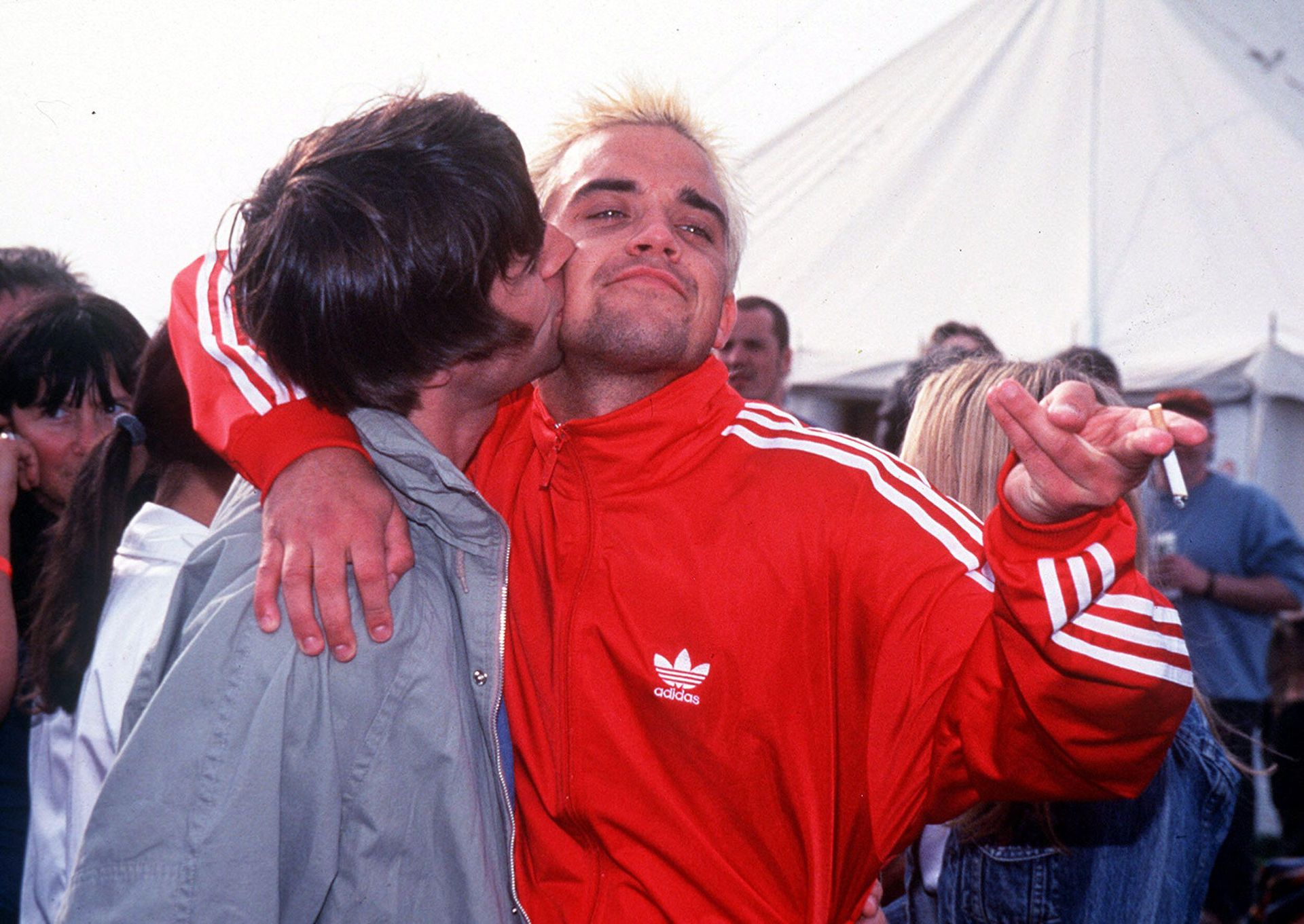 Robbie Williams and Liam Gallagher from Oasis