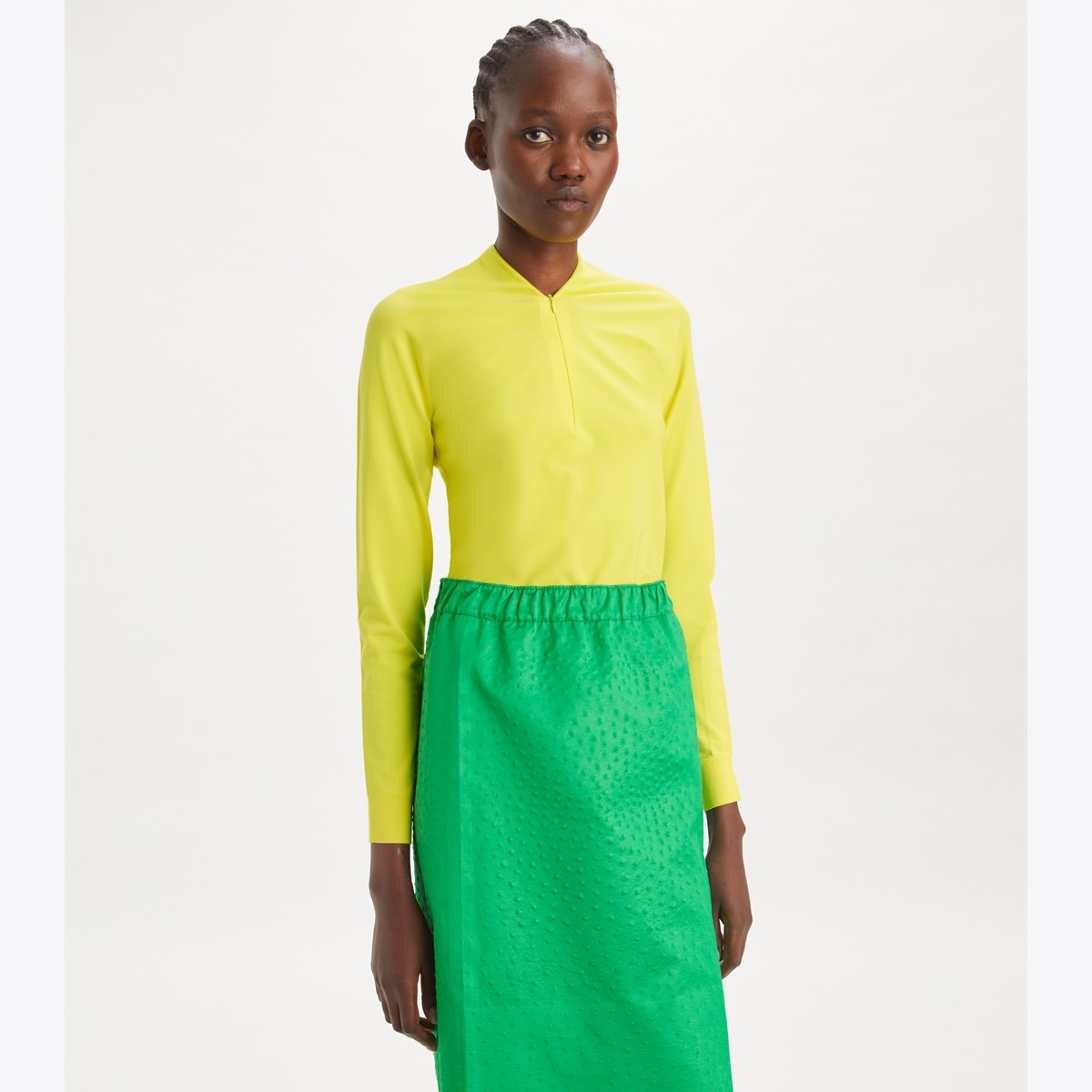 Zip Viscose Sweater in Yellow, Size M